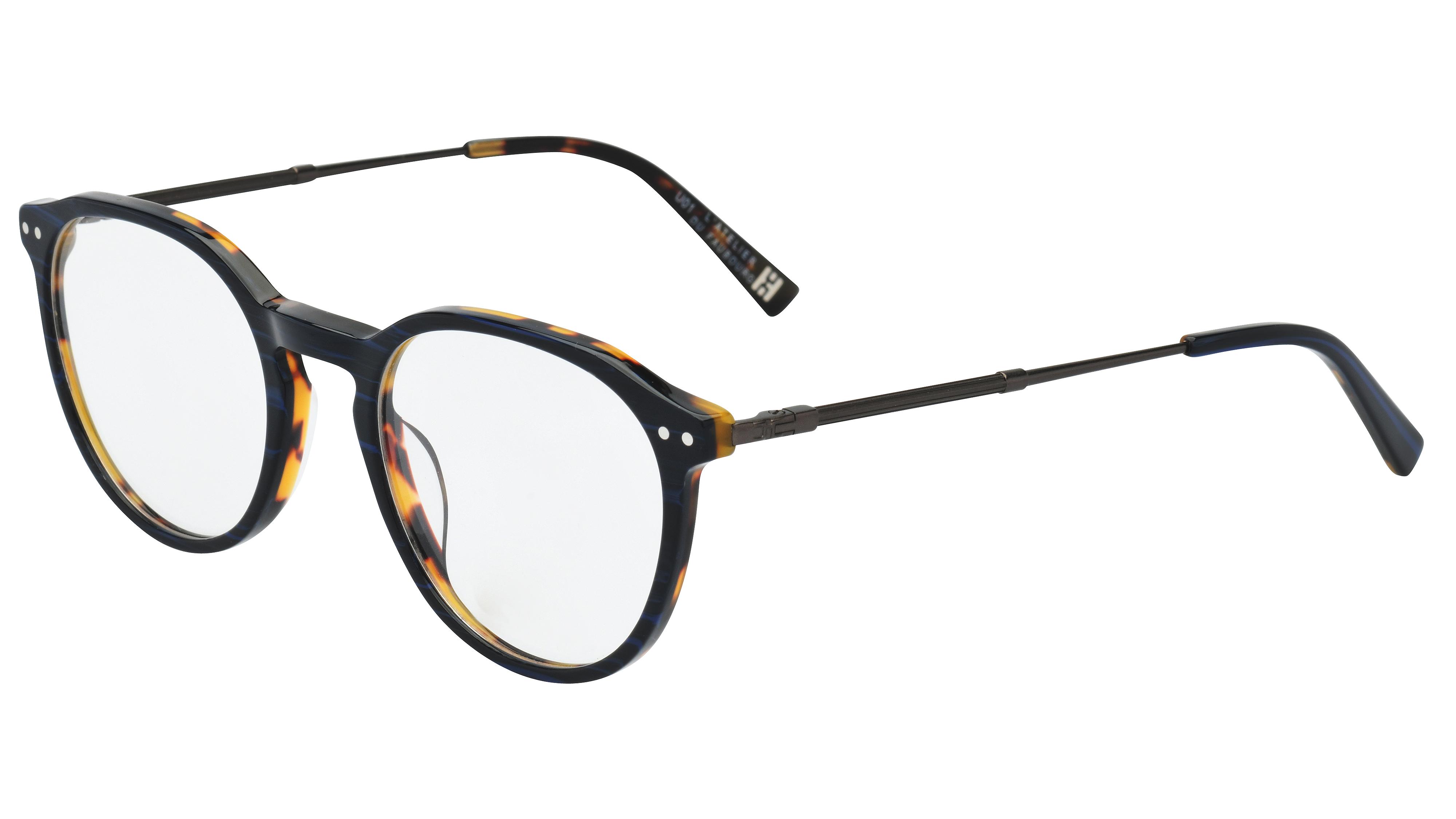 Lunettes de vue L'Atelier du Faubourg Homme Bleu Ronde Adf2103 Trois-Quart