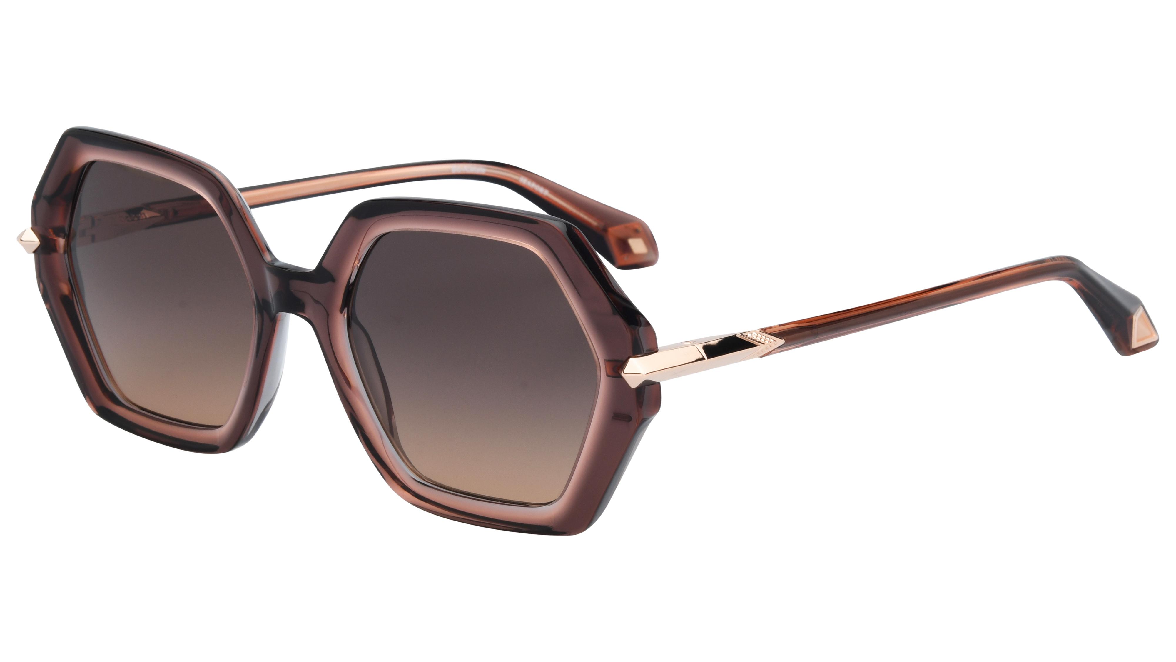 Lunettes de soleil ba&sh Femme Rose Carré lucile01 Trois-Quart