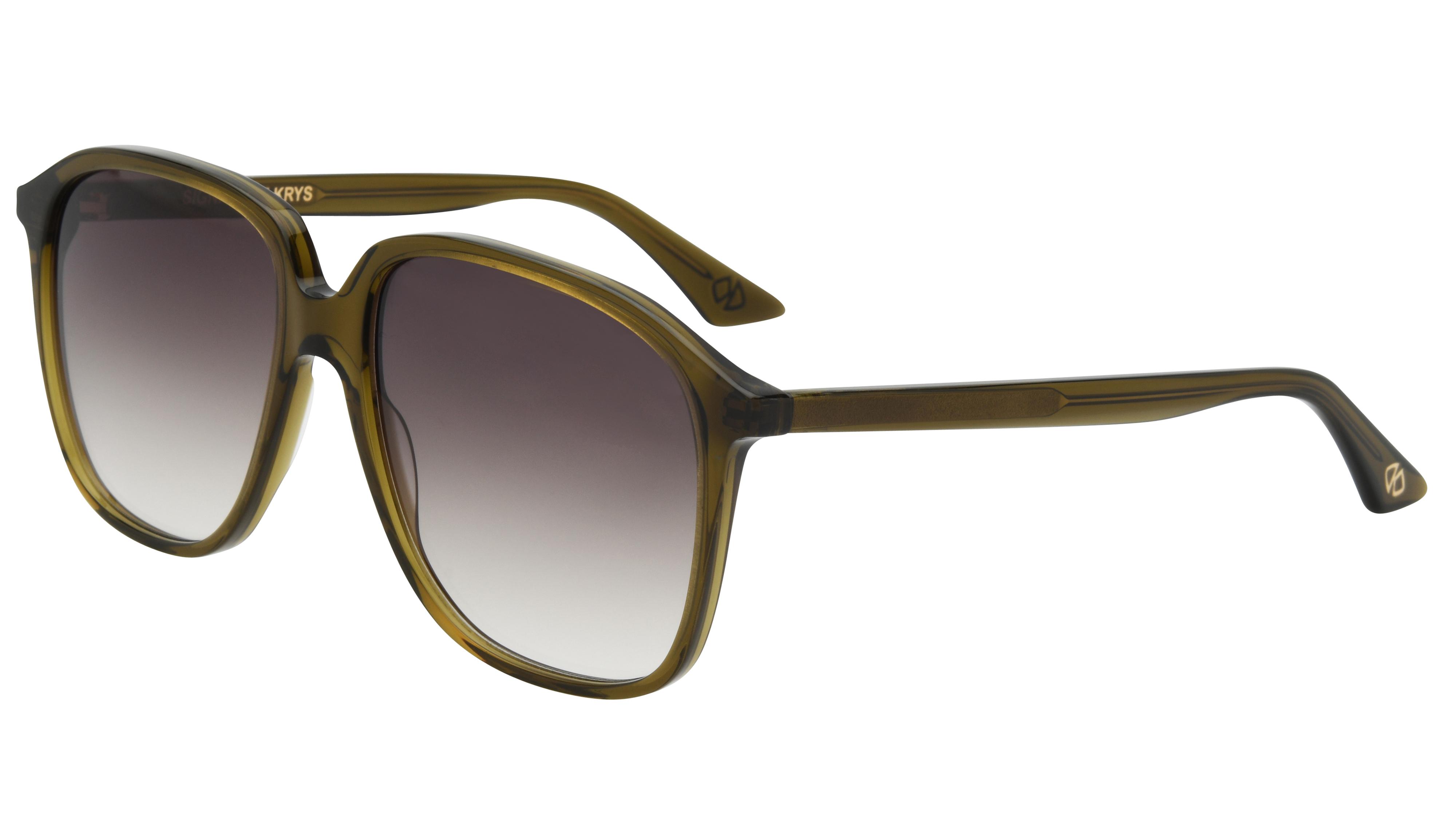 Lunettes de soleil Signature Krys Femme Vert Oversize Vibrante Trois-Quart