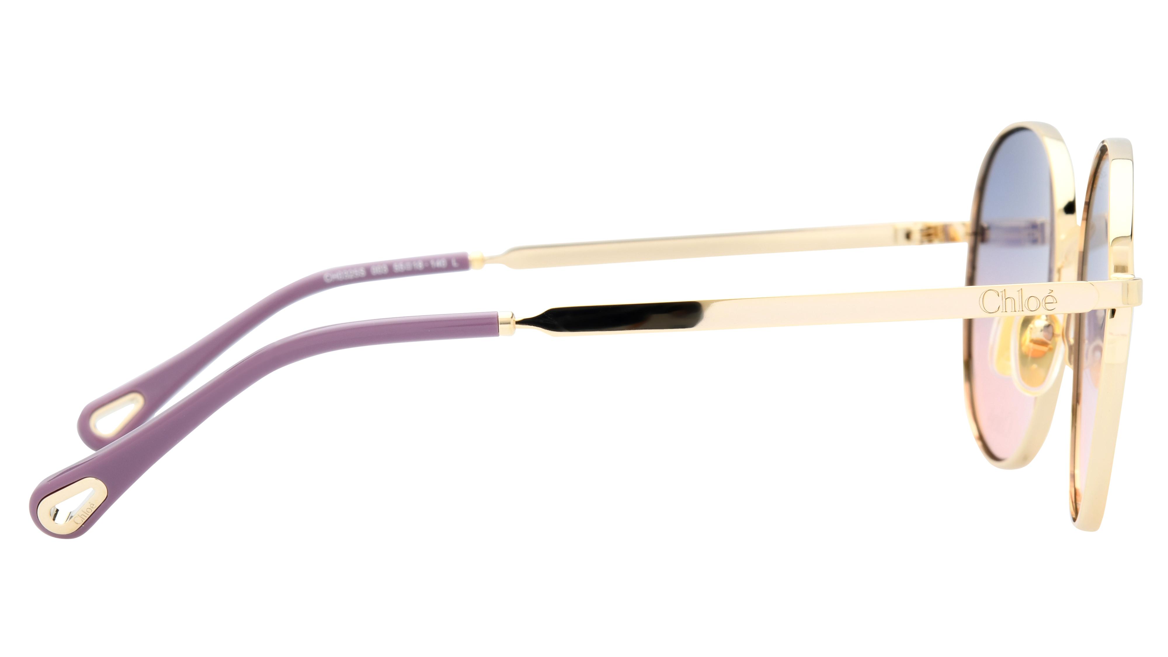 Lunettes de soleil Chloé Femme Or Carré CH0325S Droite