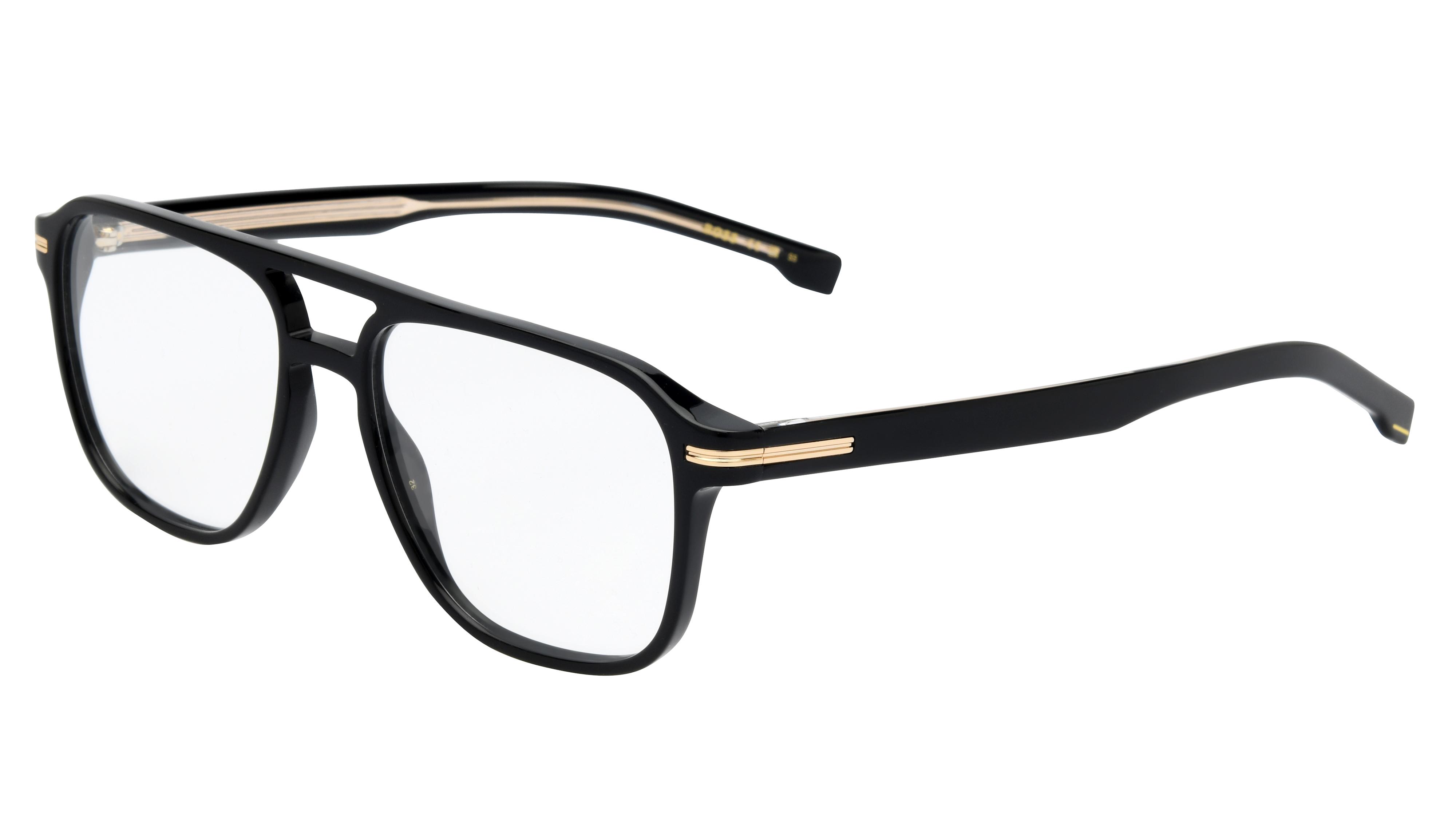 Lunettes de vue Boss Homme Noir Aviateur Boss1600 Trois-Quart