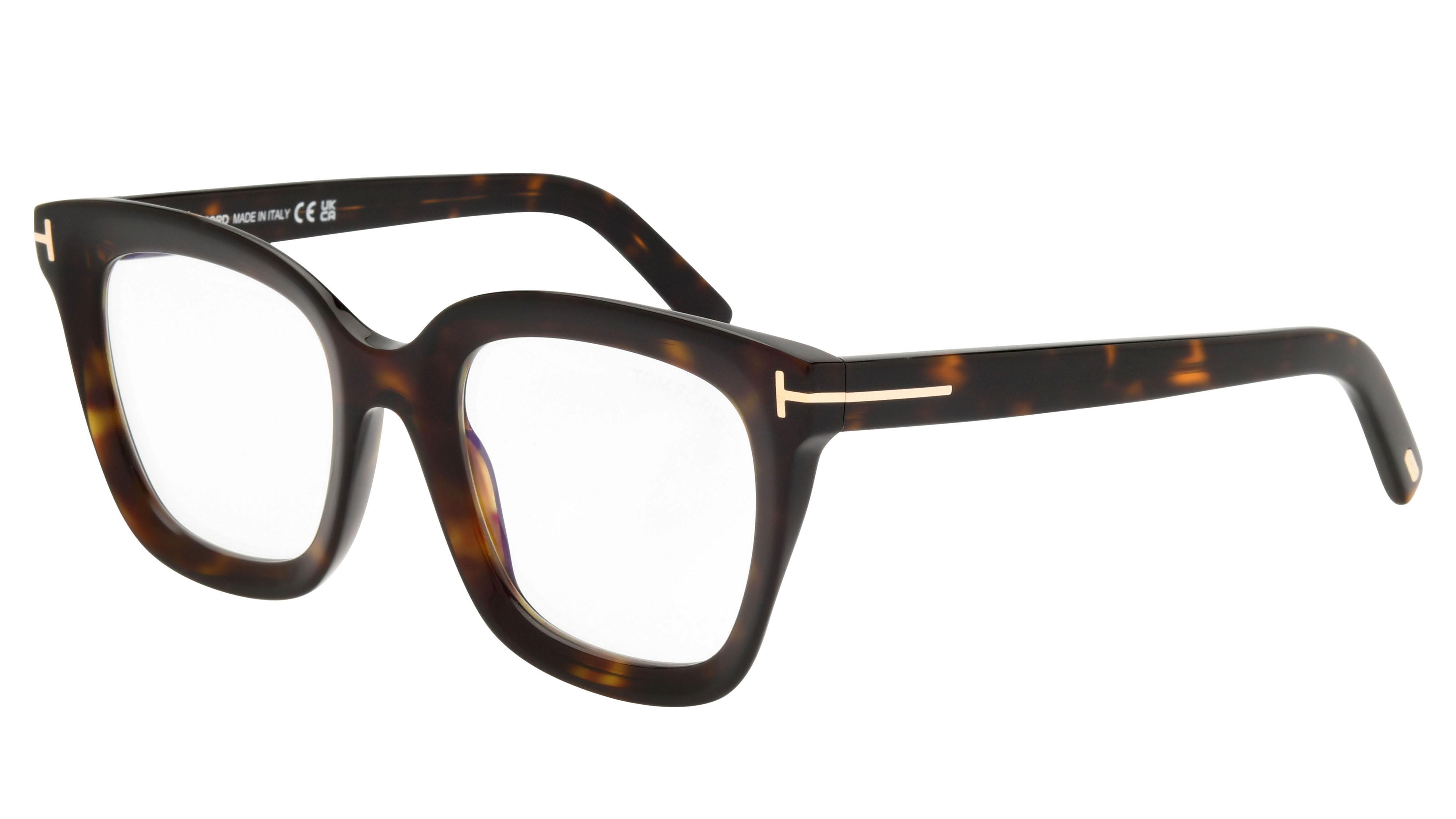 Lunettes de vue Tom Ford Femme Marron Carré Tf5880-B Trois-Quart