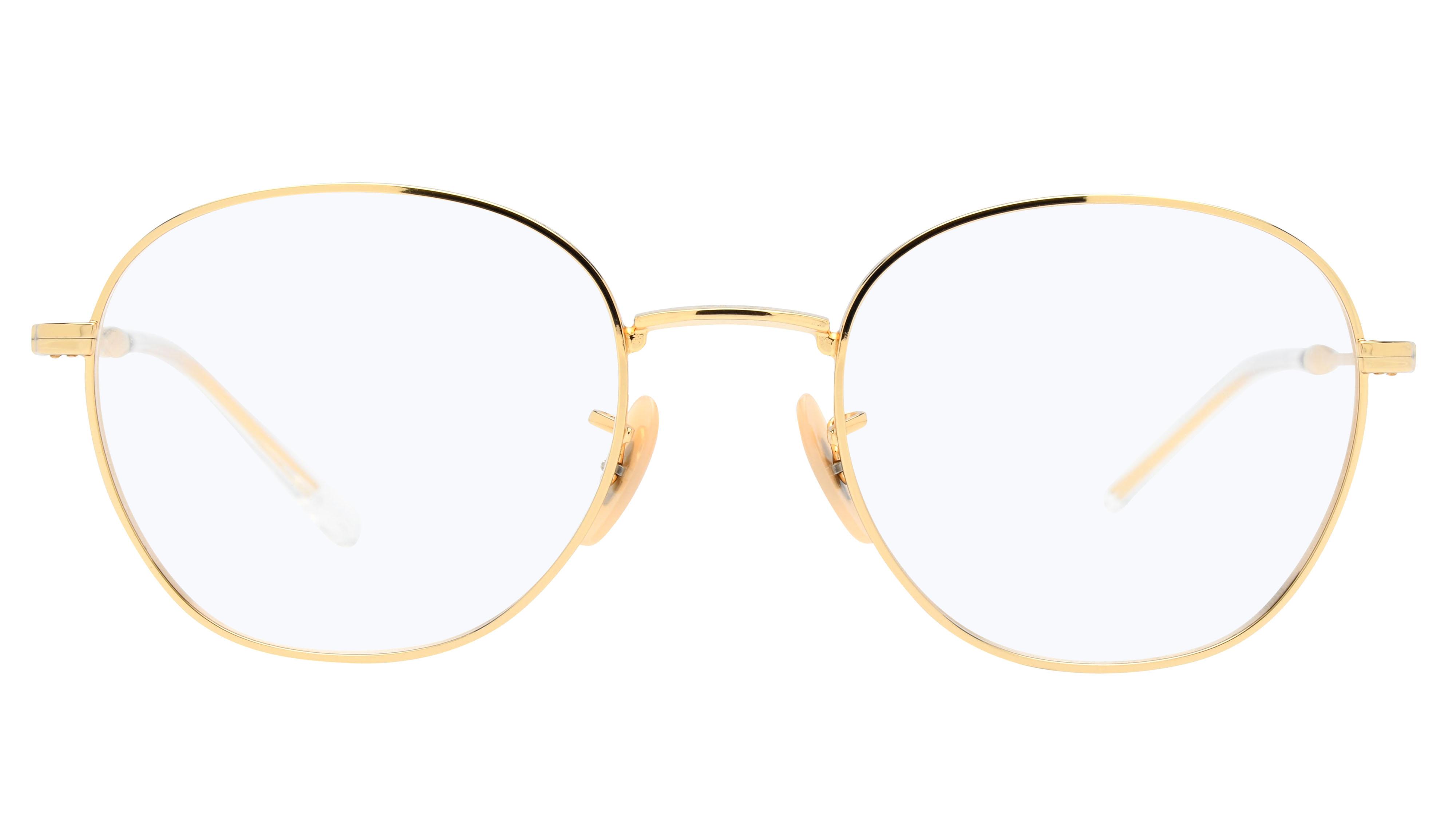 Lunettes de vue Ray-Ban Mixte Or Ronde Rx6509 Face