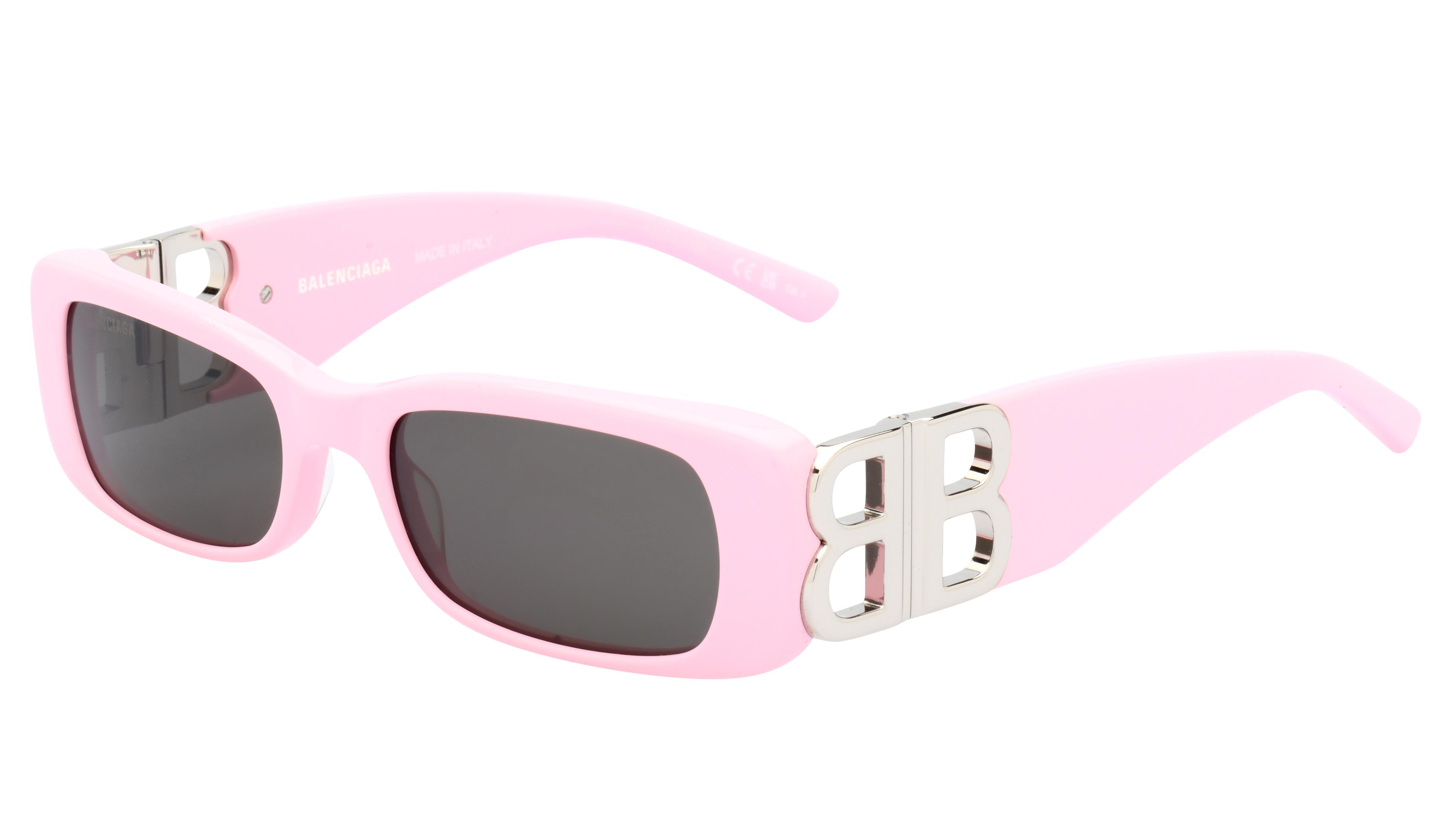 Lunettes de soleil Balenciaga Bb0096S 012 Rose Brillant Rectangle Krys