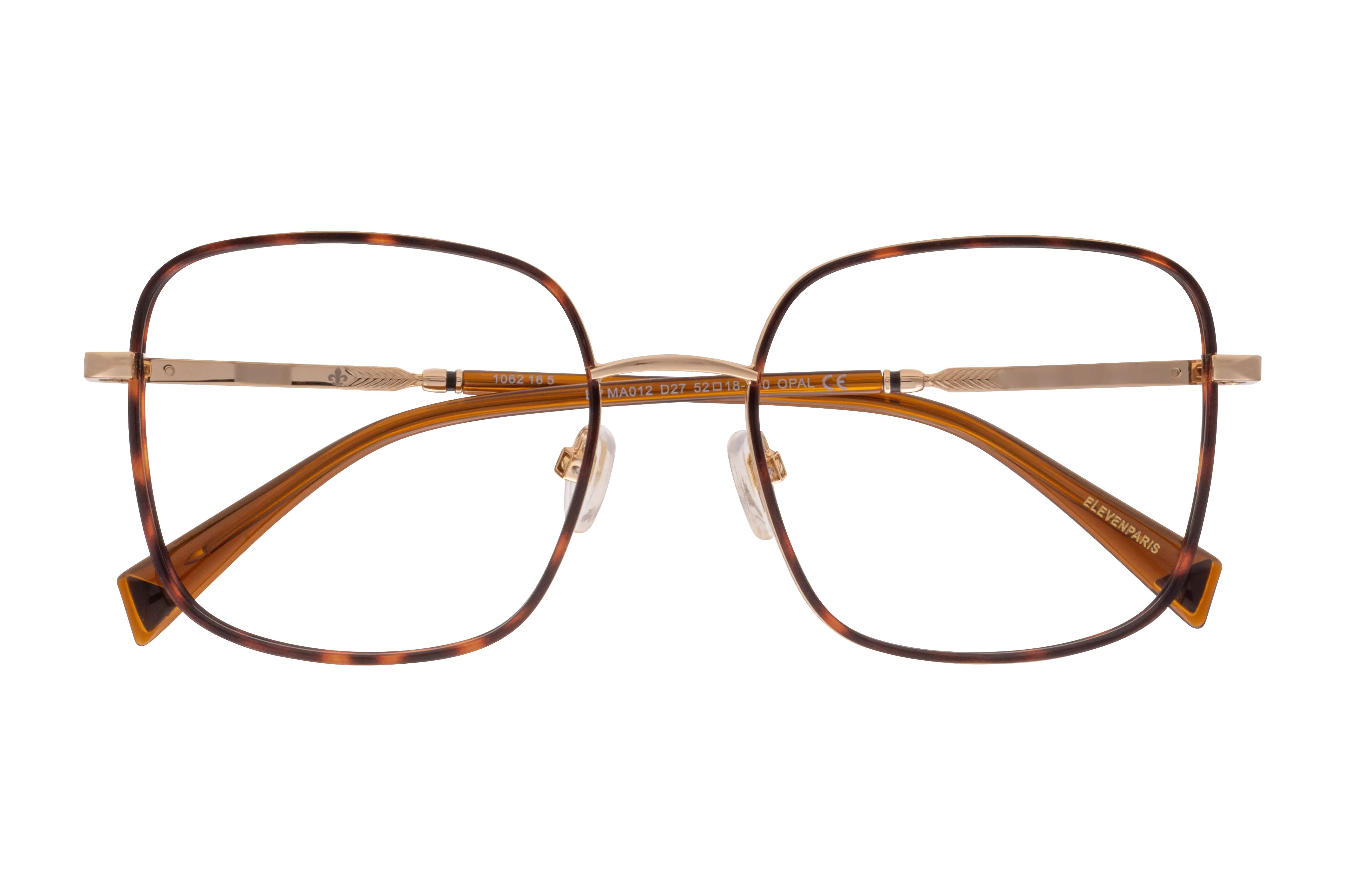 Lunettes de vue Eleven Paris  Écaille Carré EPMA012D27 Face