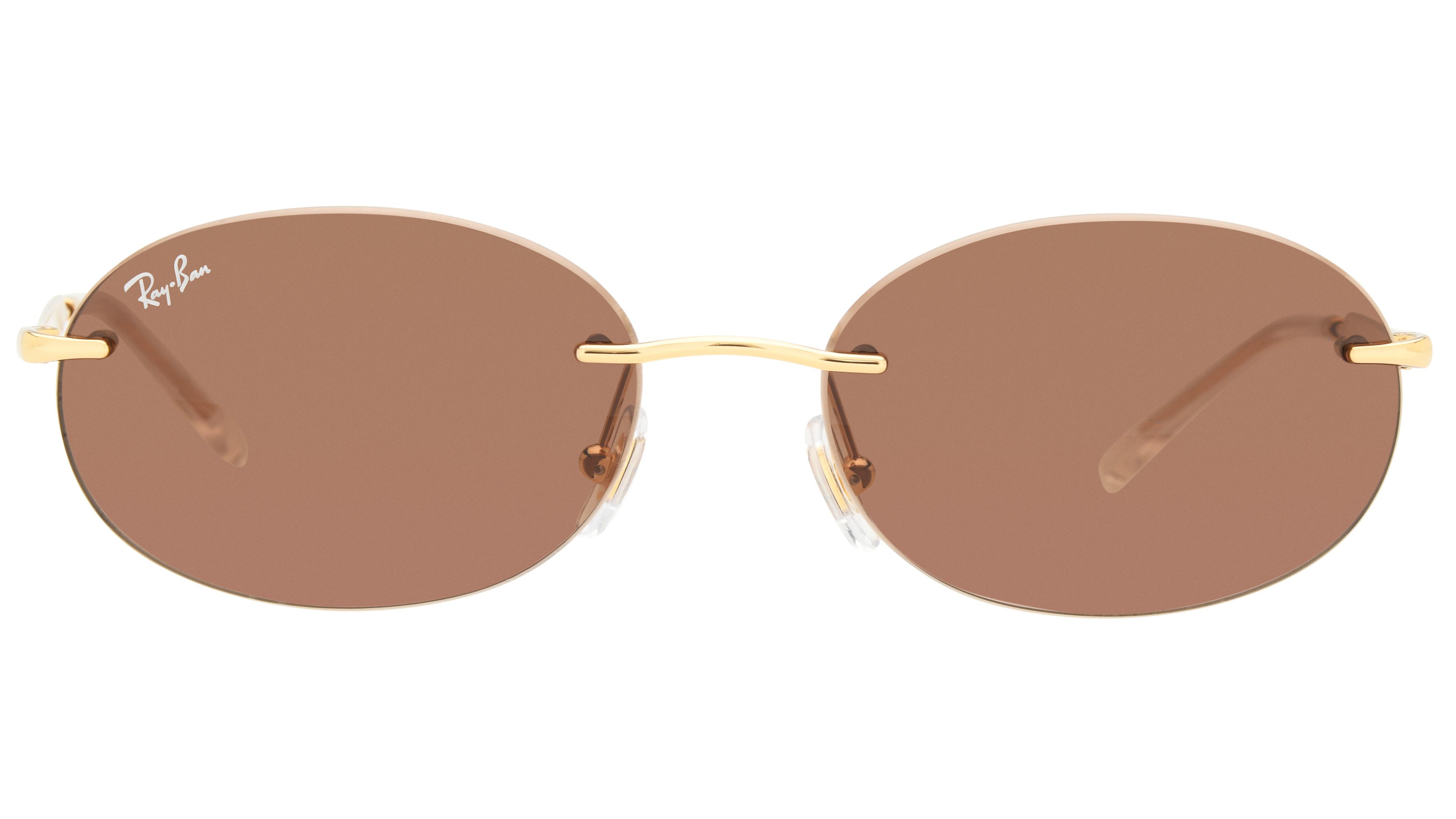 Lunettes de soleil Ray-Ban Mixte Or Ovale RB3767 Face