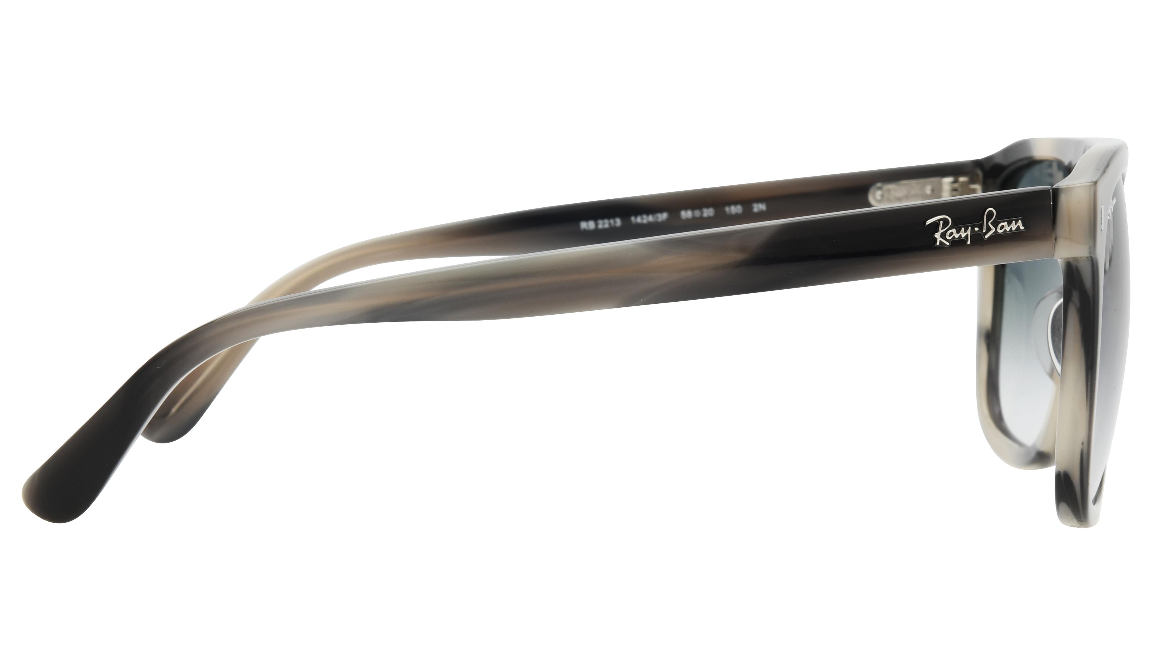 Lunettes de soleil Ray-Ban Mixte Gris Aviateur RB2213 Droite