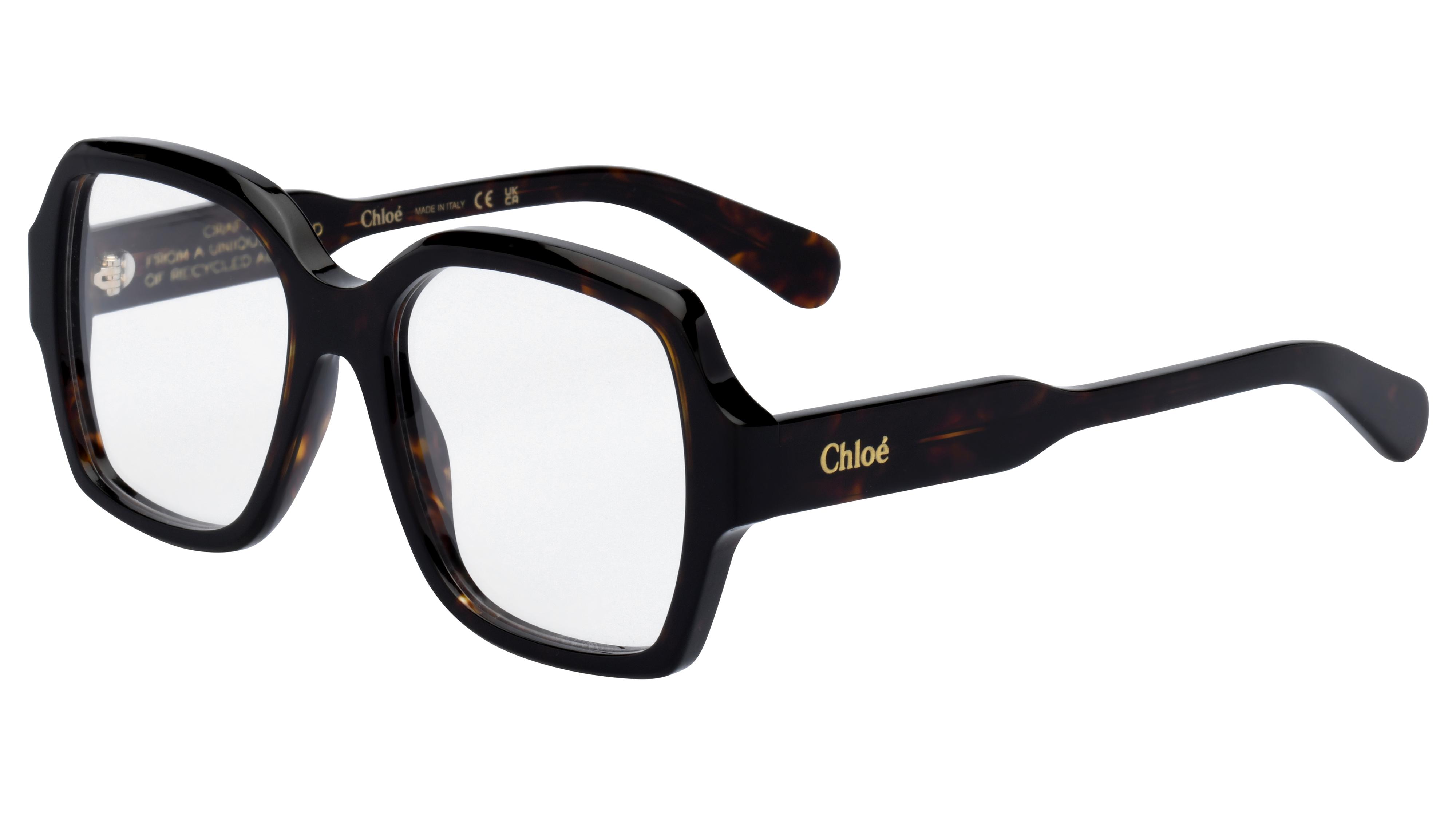 Lunettes de vue Chloé Femme Écaille Carré CH0155O Trois-Quart