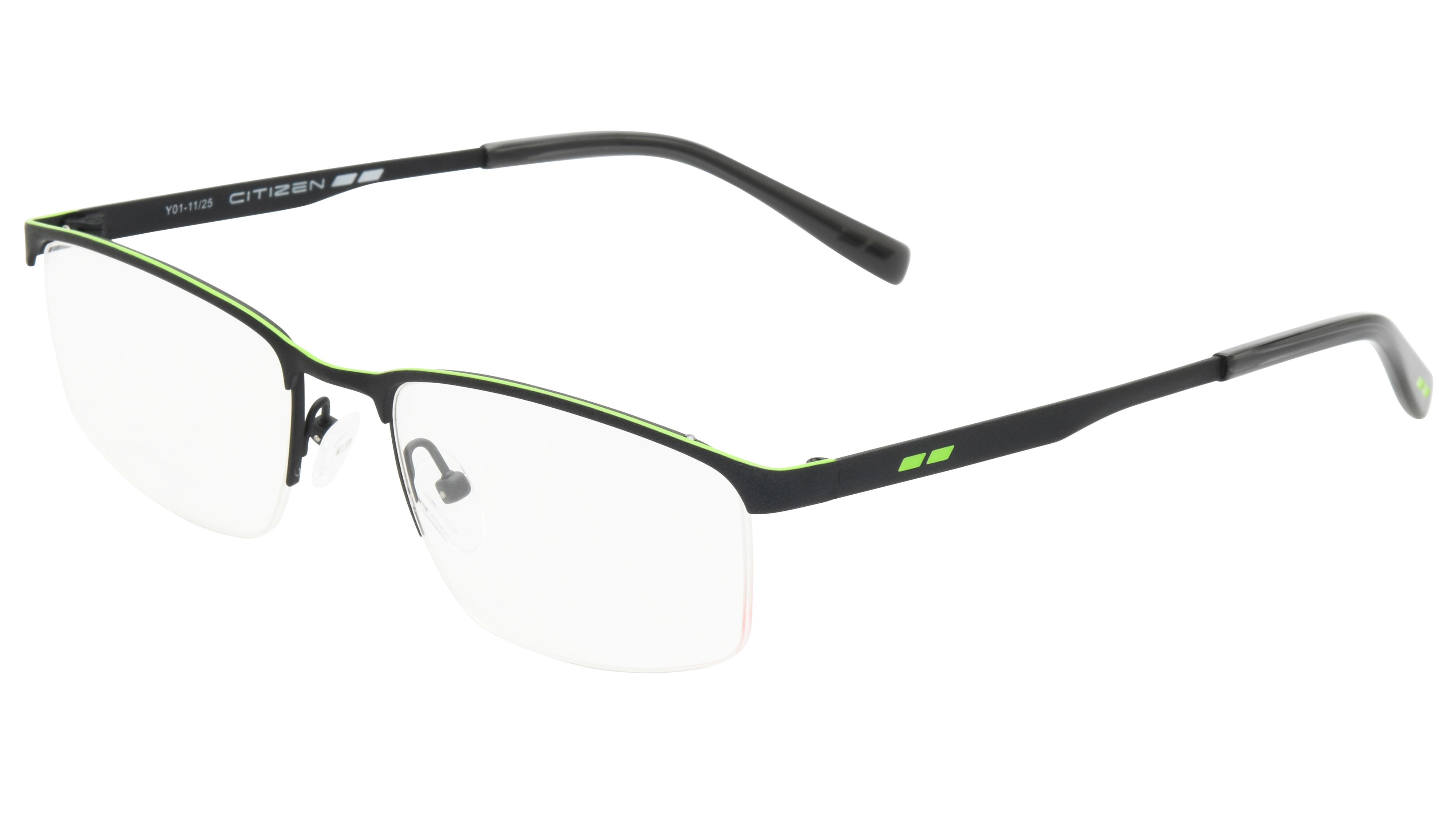 Lunettes de vue Citizen Mixte Gris Rectangle ctz2603 Trois-Quart