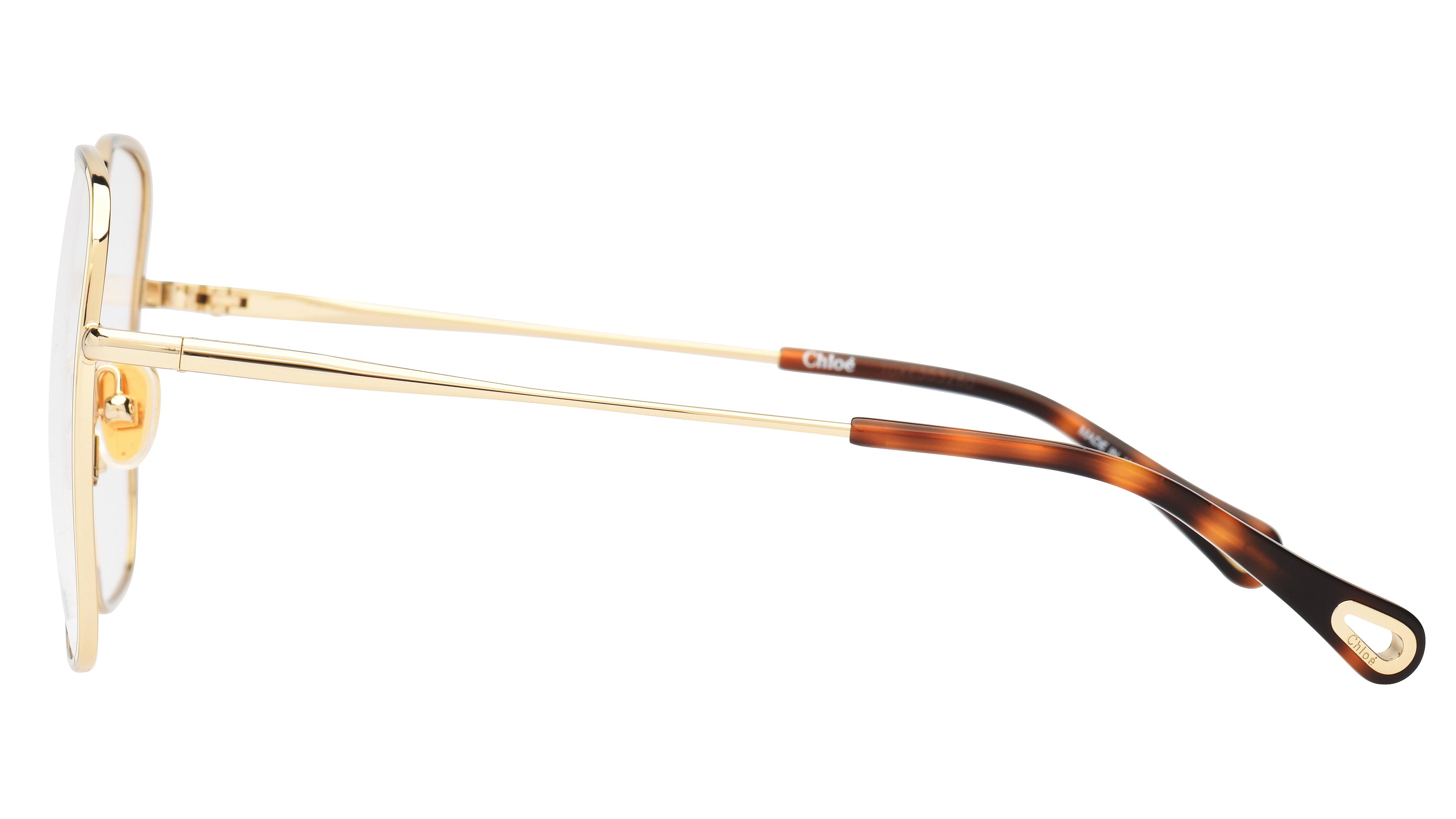 Lunettes de vue Chloé Femme Or Carré CH0038O Gauche