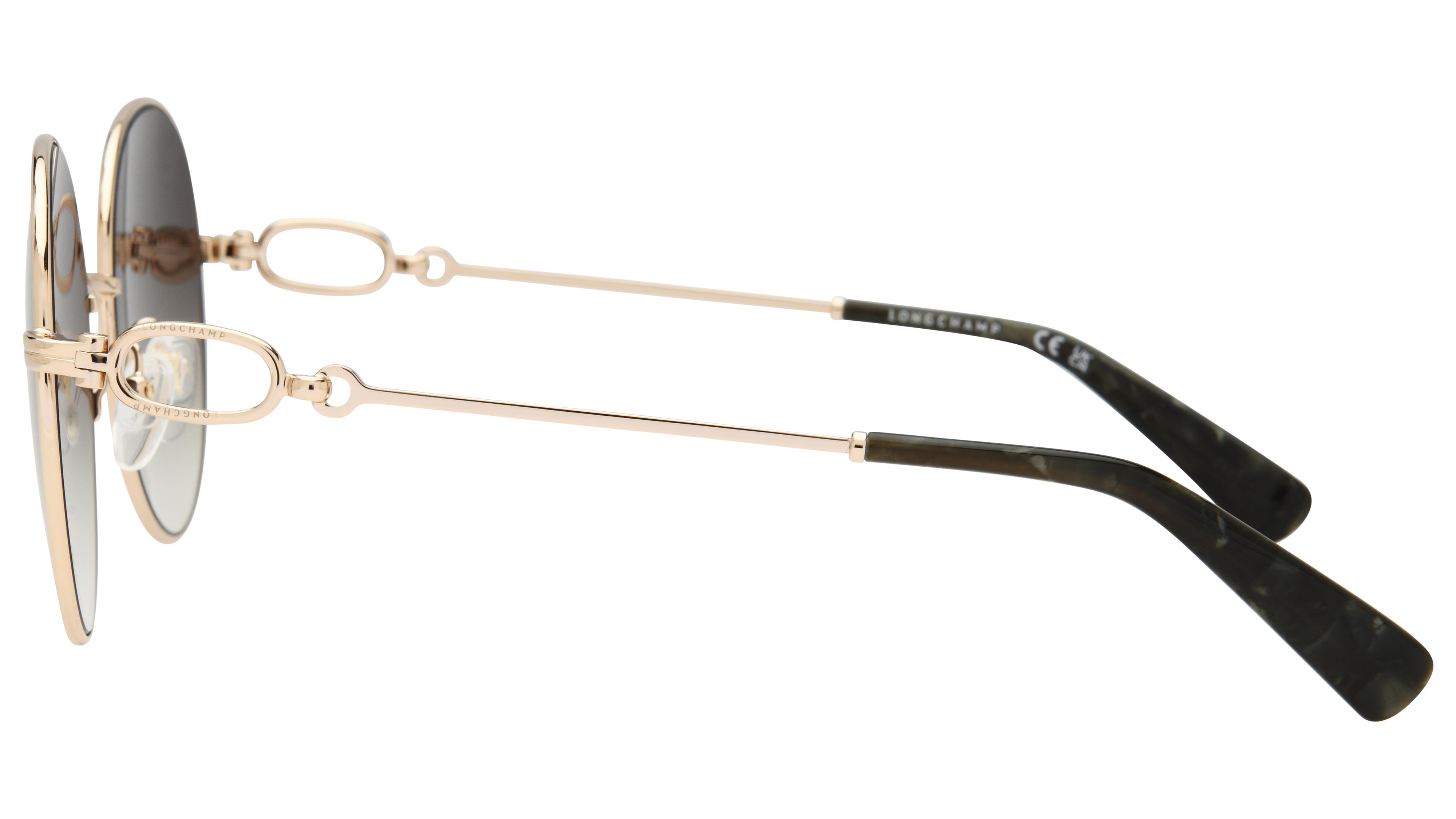 Lunettes de soleil Longchamp Femme Or Ronde lo188s Gauche