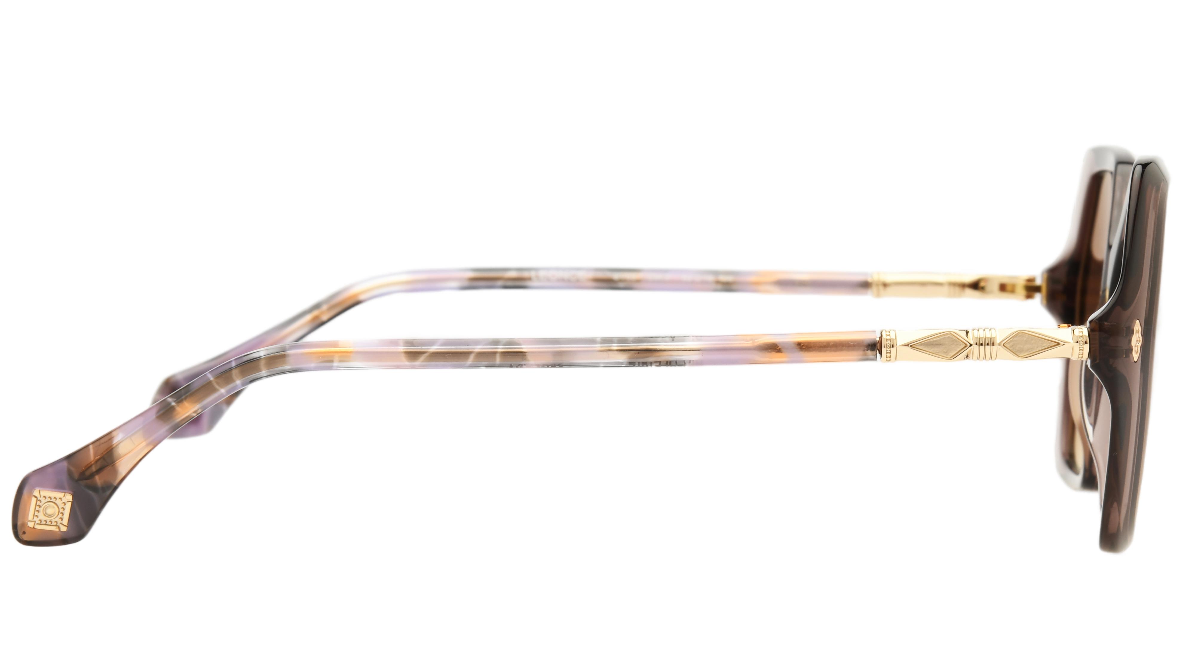 Lunettes de soleil ba&sh Femme Marron Rectangle LEONCE Droite