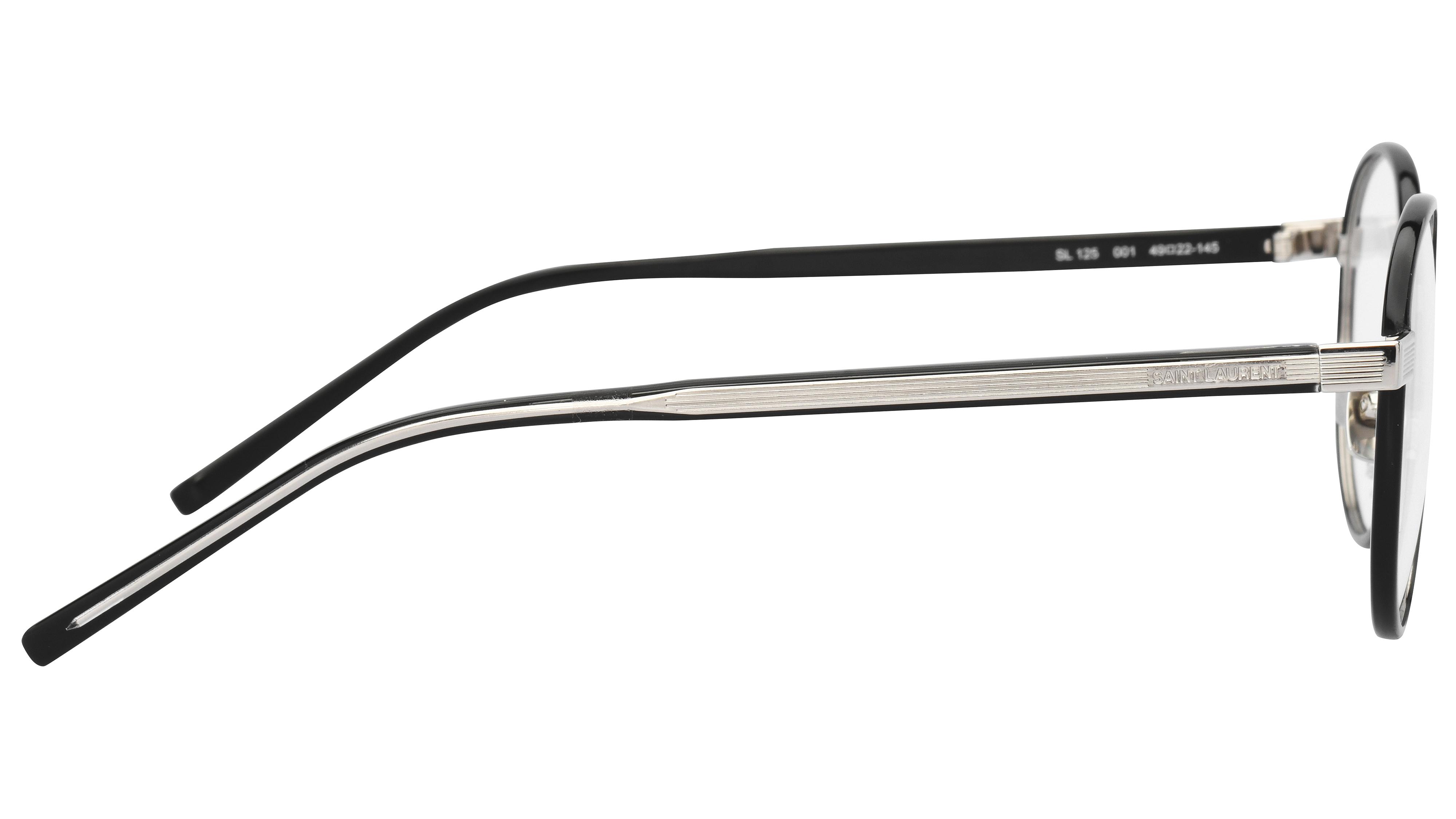 Lunettes de vue Saint Laurent Mixte Noir Ronde Sl125 Droite