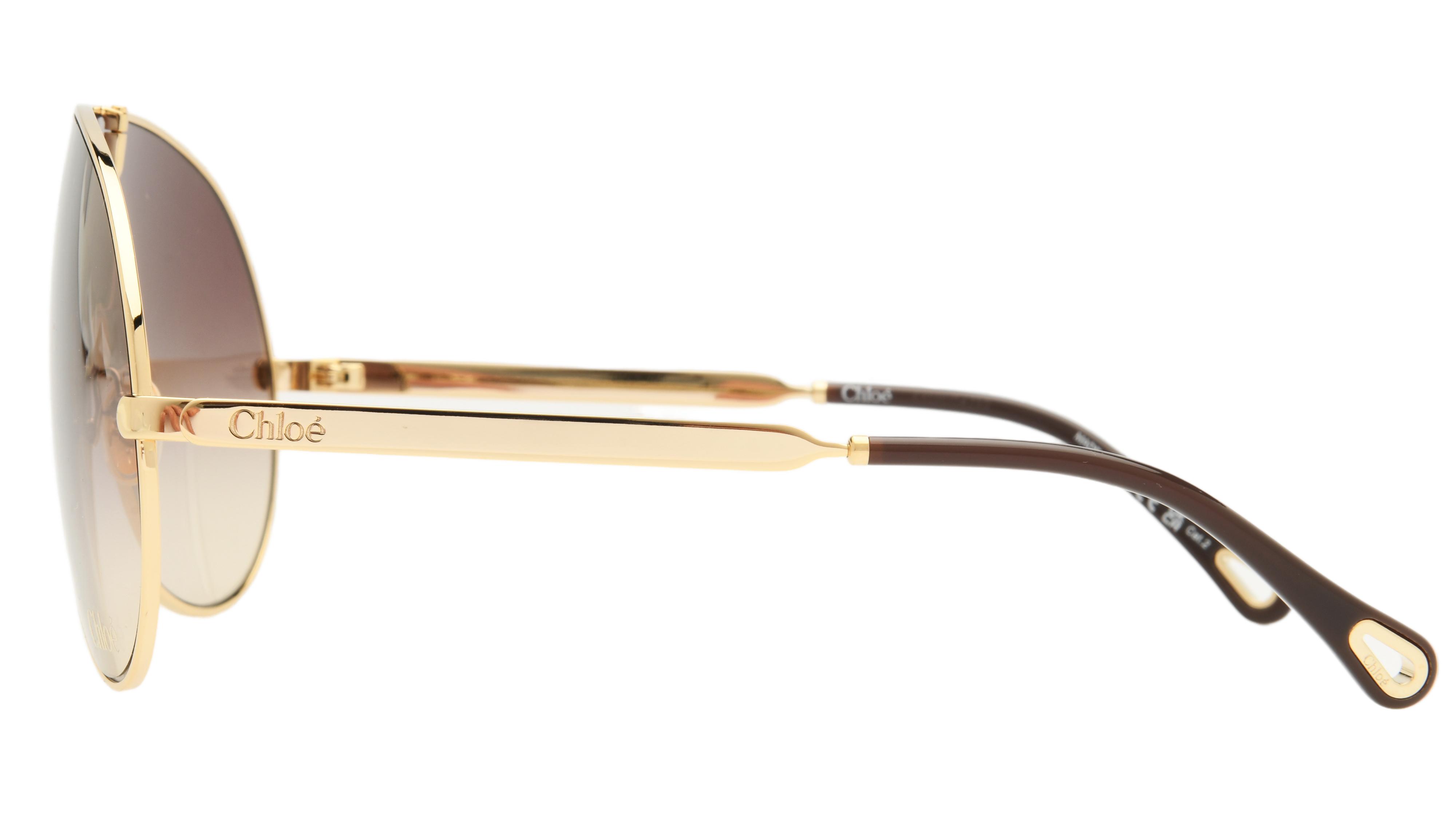 Lunettes de soleil Chloé Femme Or Rectangle CH0283S Gauche