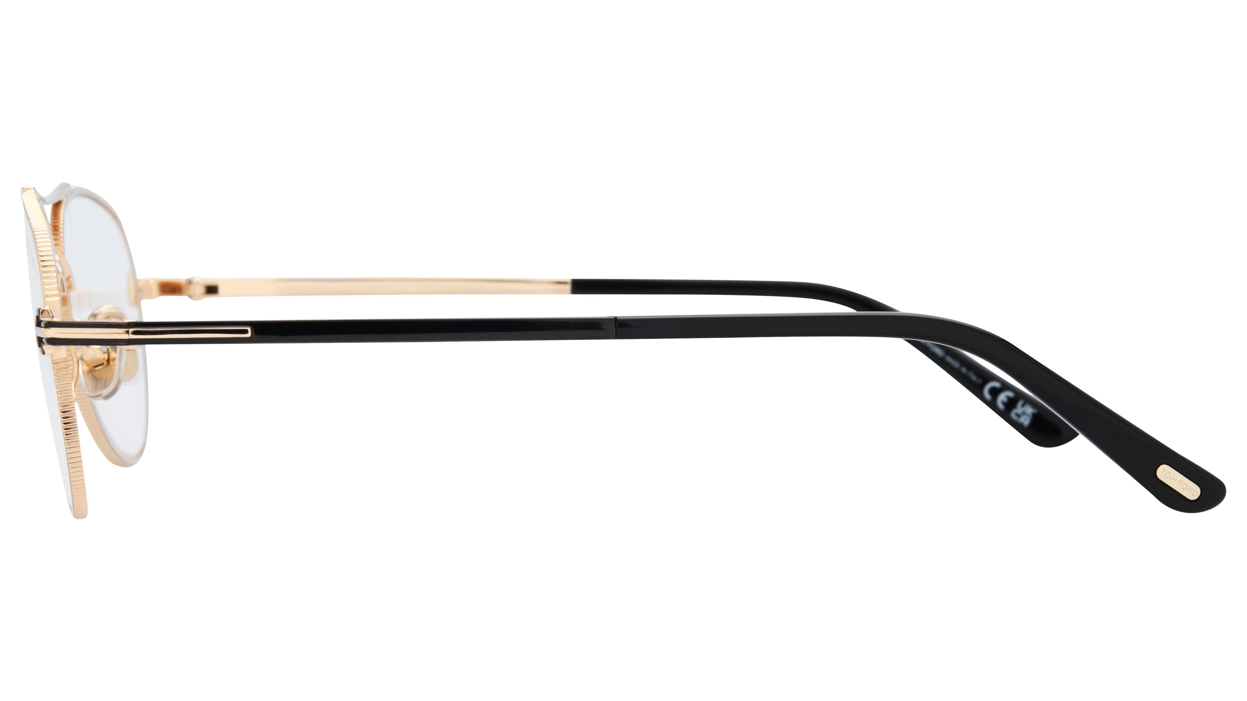 Lunettes de vue Tom Ford Homme Or Aviateur ft6128-b Gauche