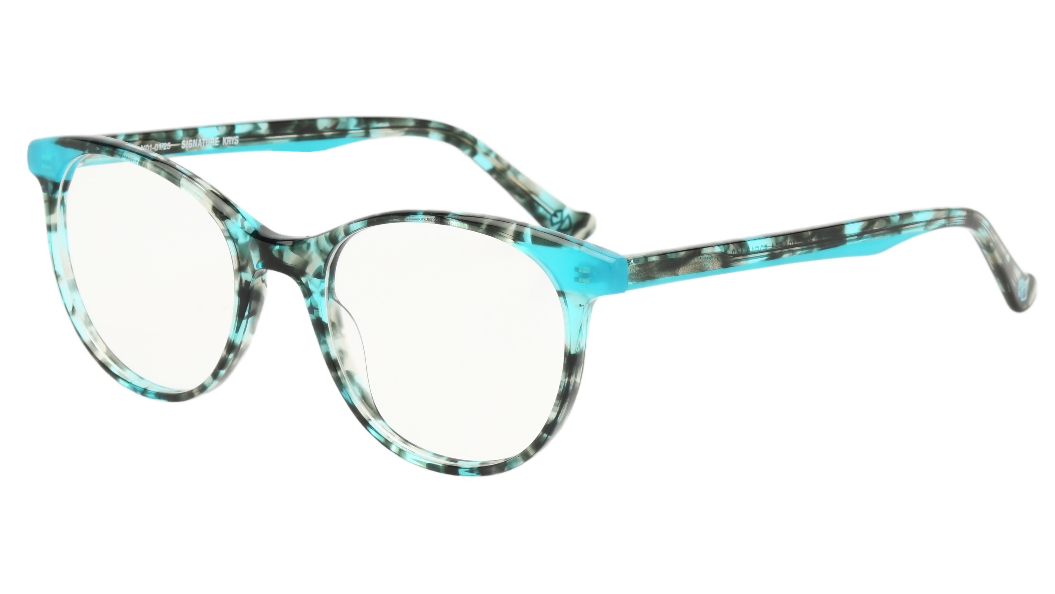 Lunettes de vue Signature Krys Femme Bleu Ovale Kis2404 Trois-Quart