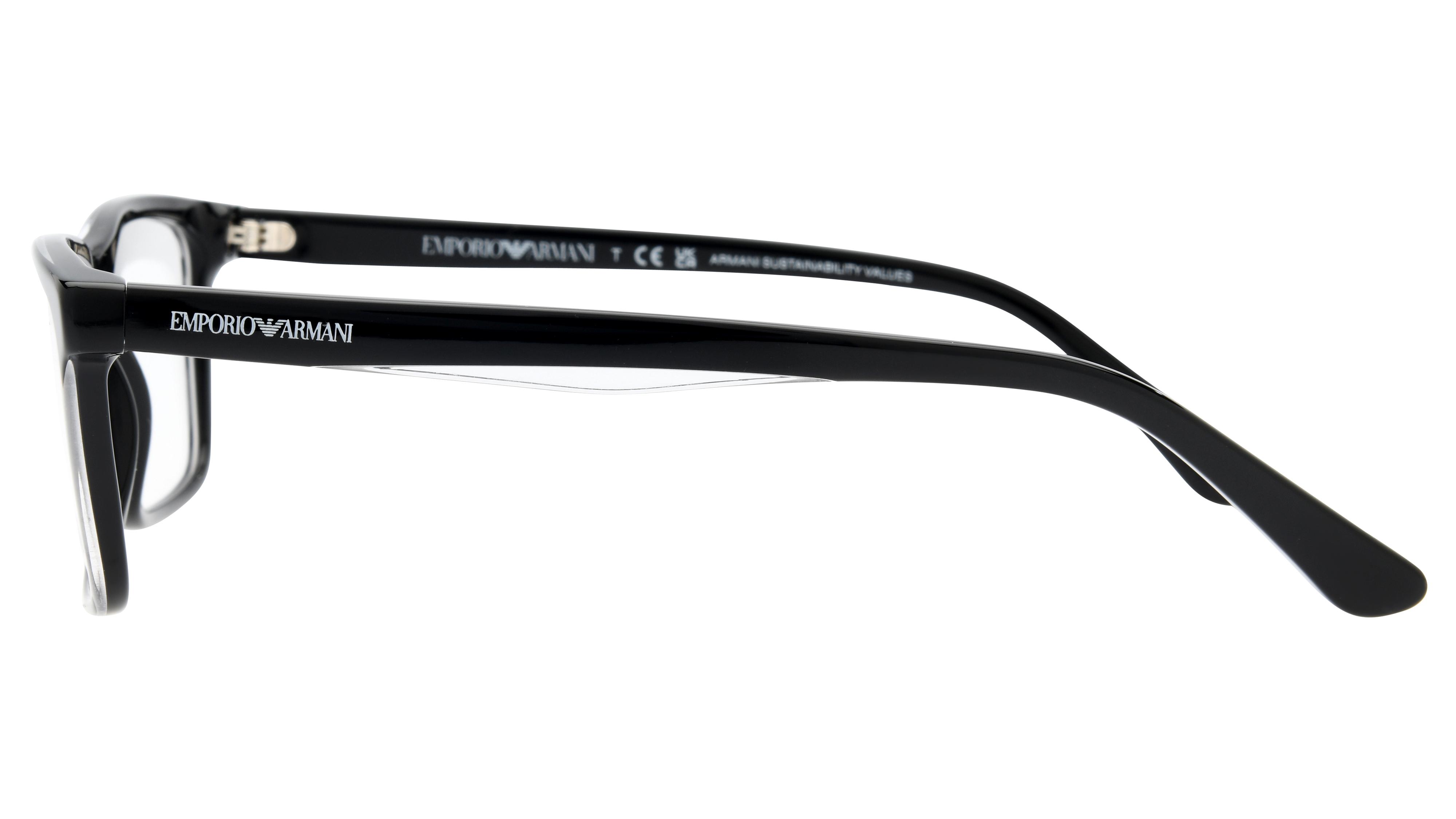 Lunettes de vue Emporio Armani EA3227 6051 Noir Brillant Rectangle Krys