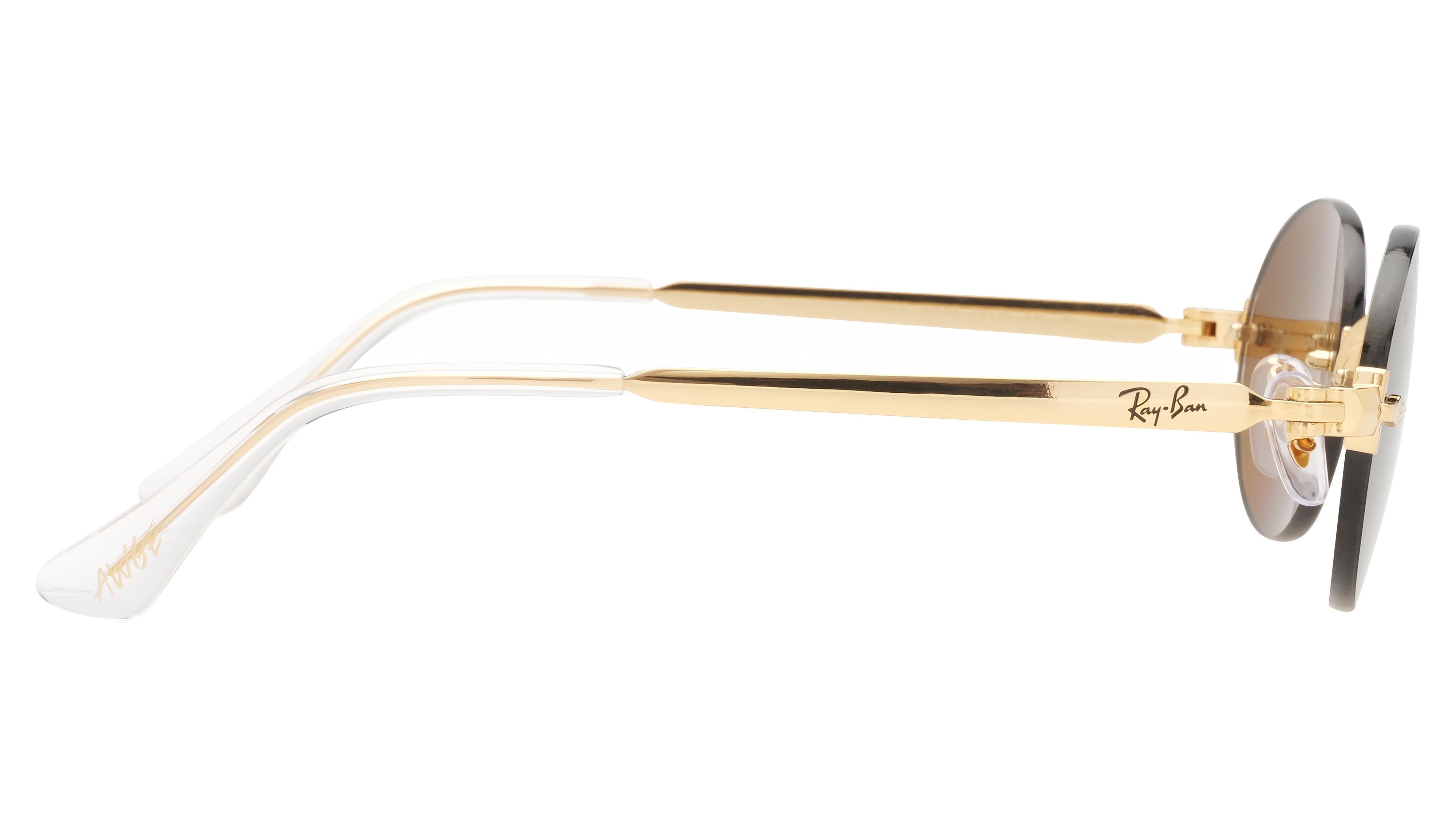 Lunettes de soleil Ray-Ban Mixte Or Ovale RB3929 Droite