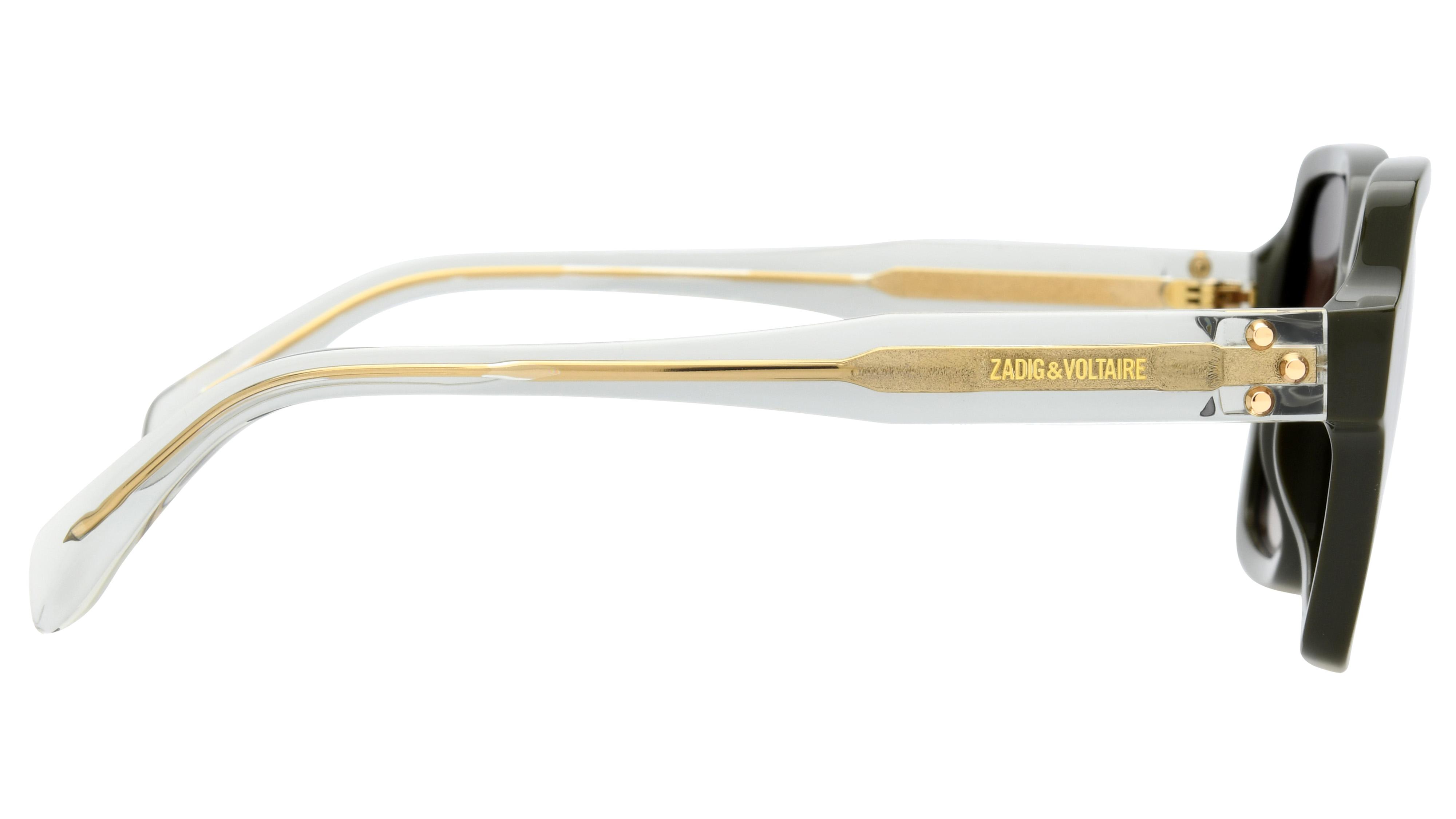Lunettes de soleil Zadig & Voltaire Femme Vert Carré SZV473 Droite