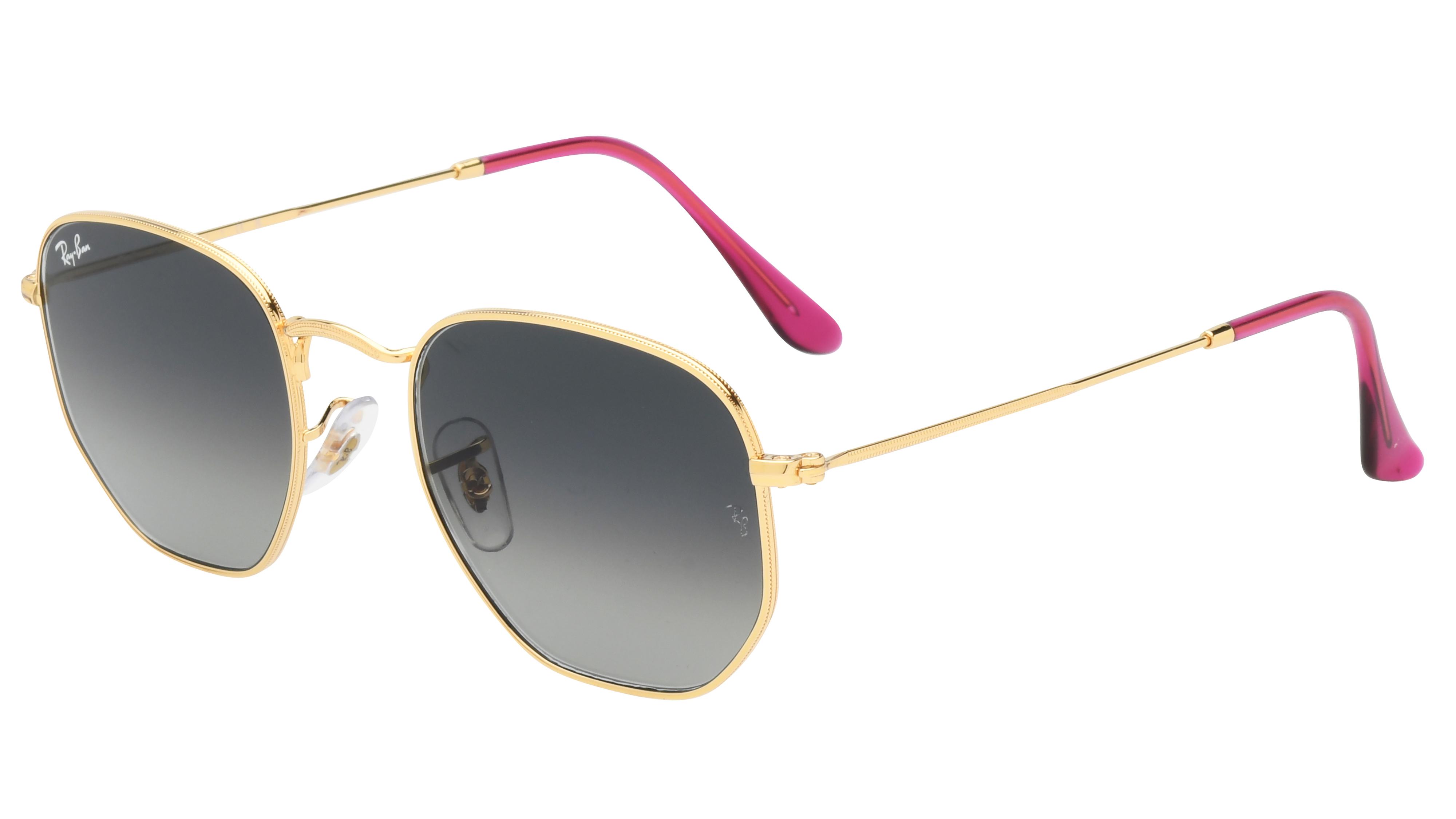 Lunettes de soleil Ray-Ban Mixte Or Carré RB3548N Trois-Quart