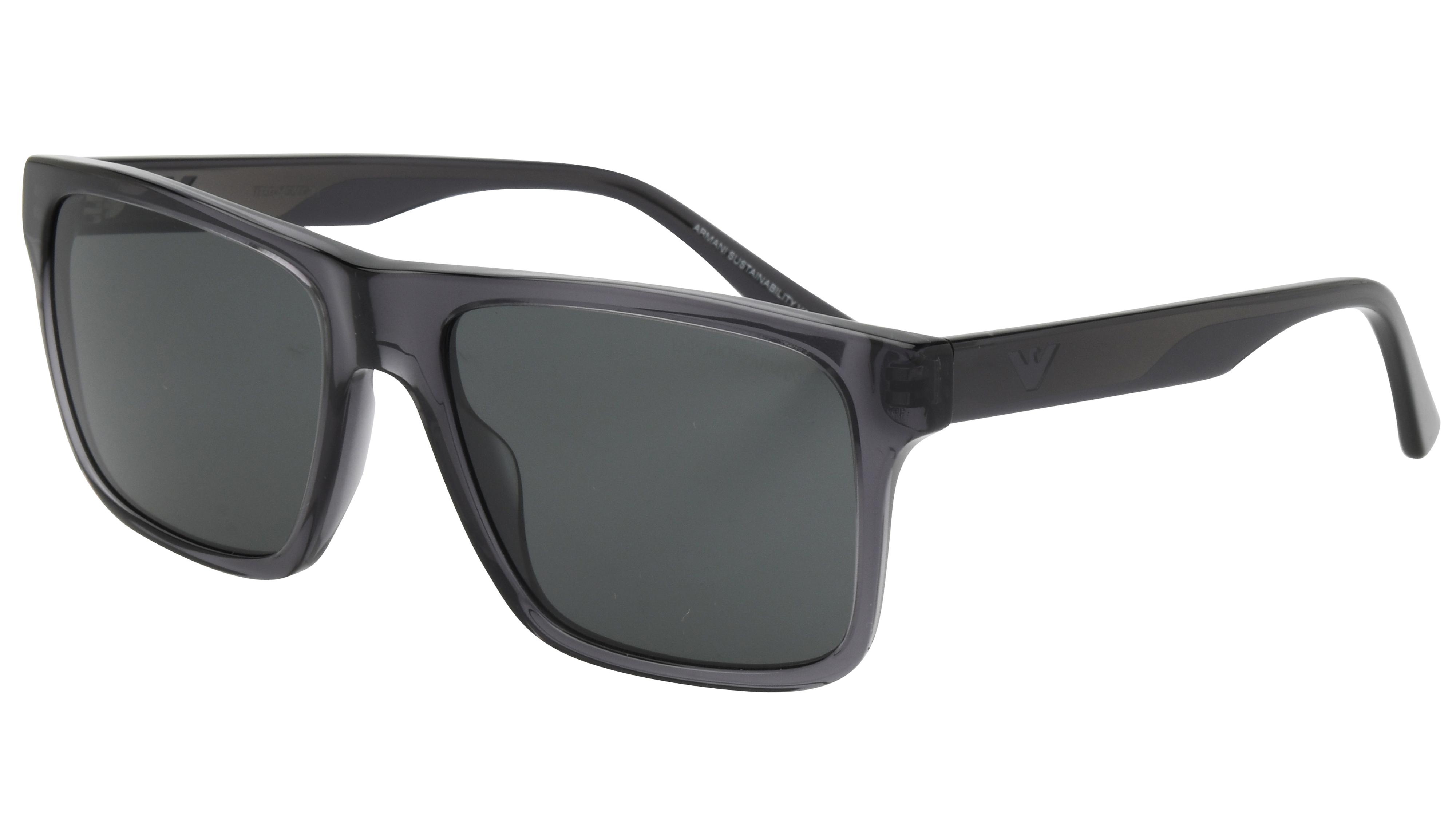 Lunettes de soleil Emporio Armani Homme Gris Rectangle EA4232 Trois-Quart