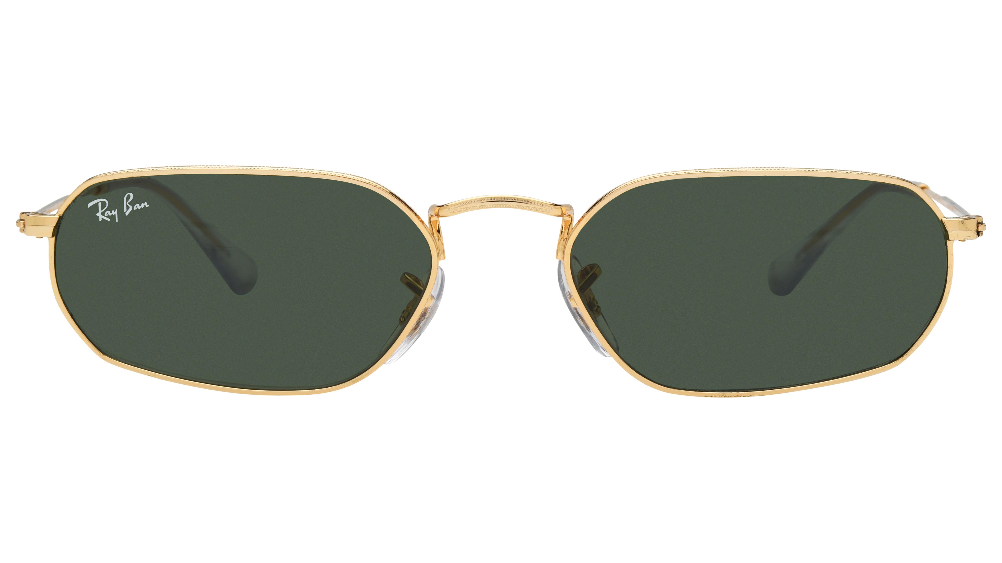 Lunettes de soleil Ray-Ban Mixte Or Rectangle RB3947 Face