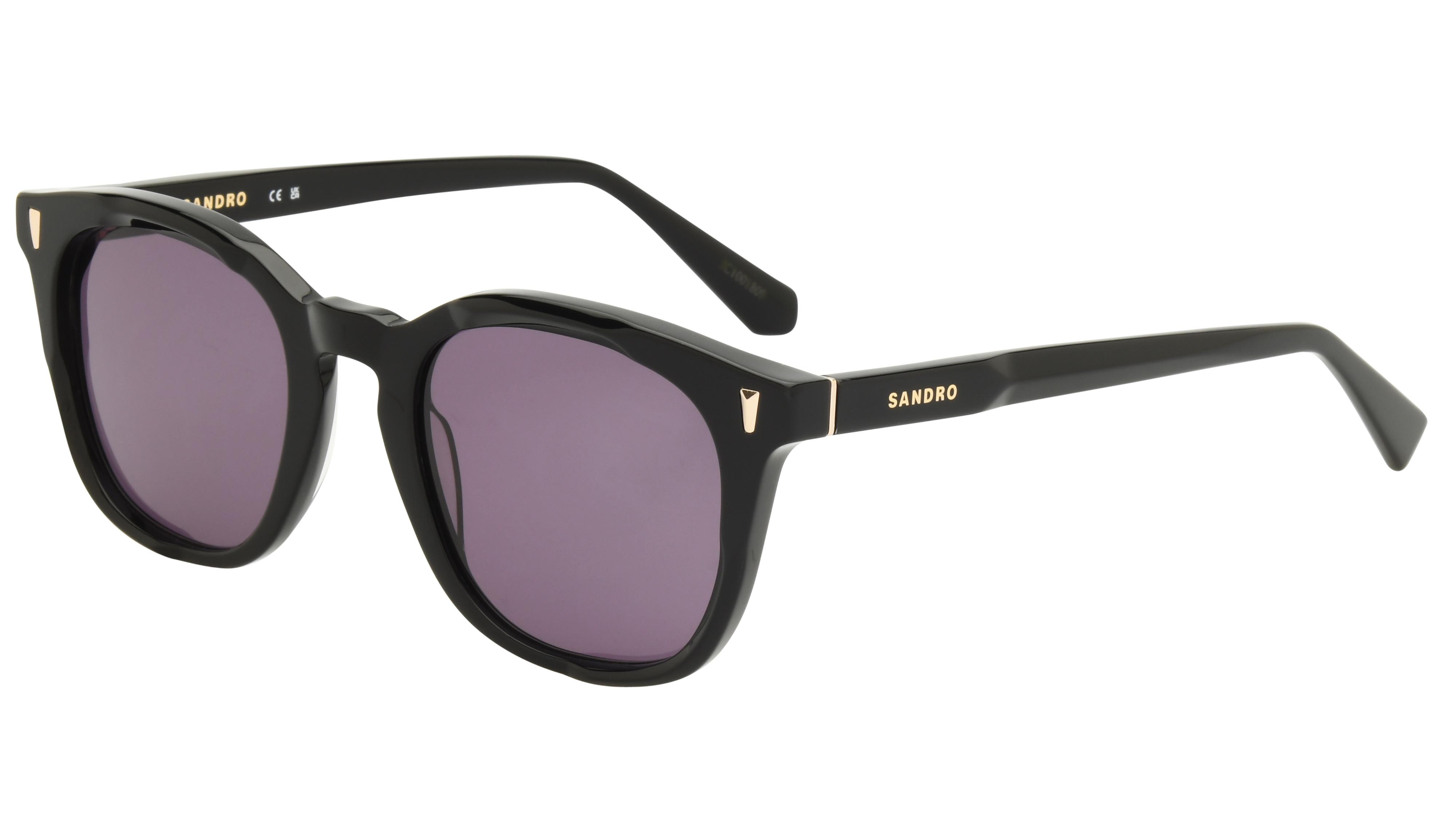 Lunettes de soleil Sandro Femme Noir Carré SD6099 Trois-Quart