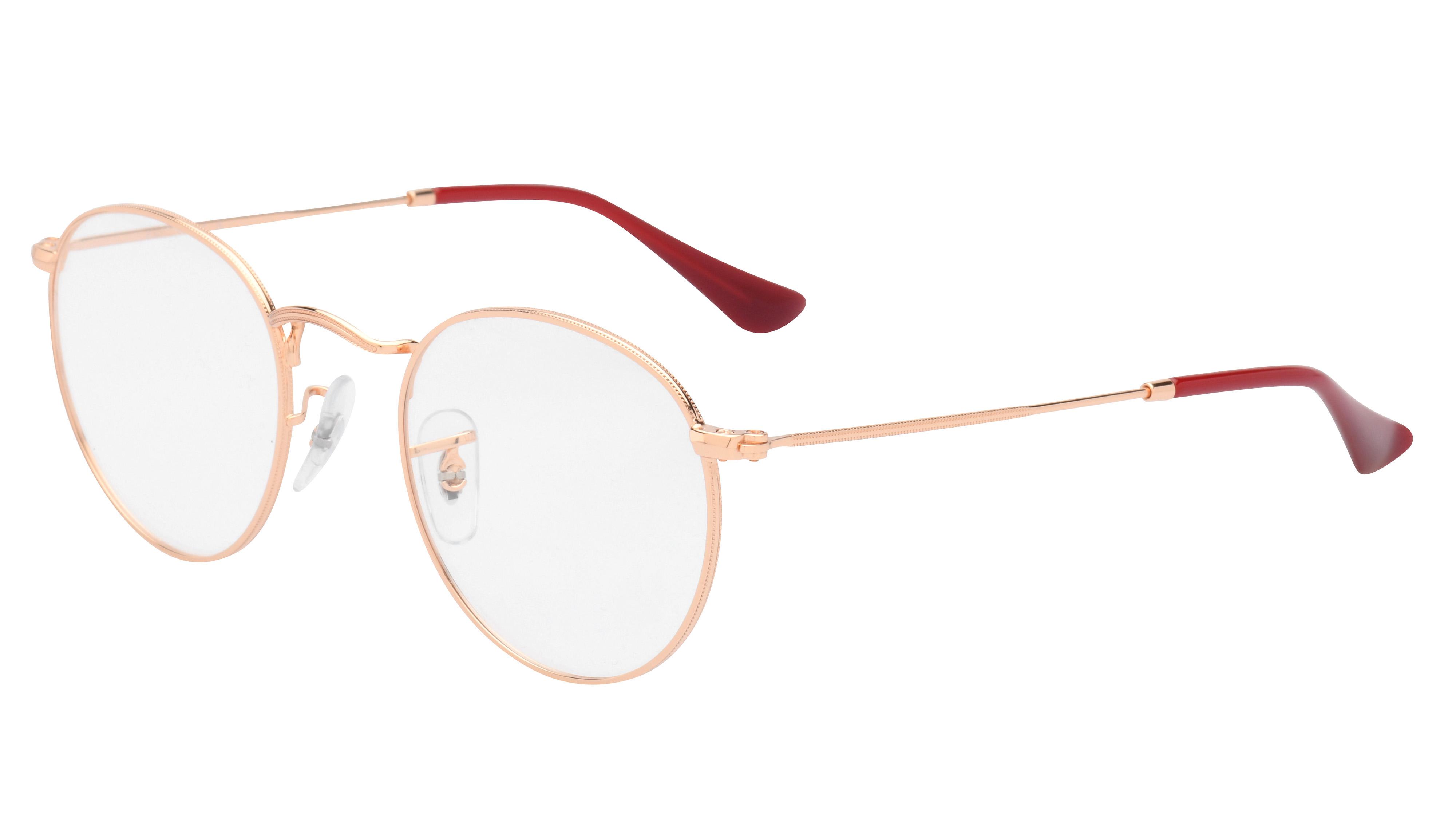 Lunettes de vue Ray-Ban Mixte Or Ronde Rx3447V Trois-Quart