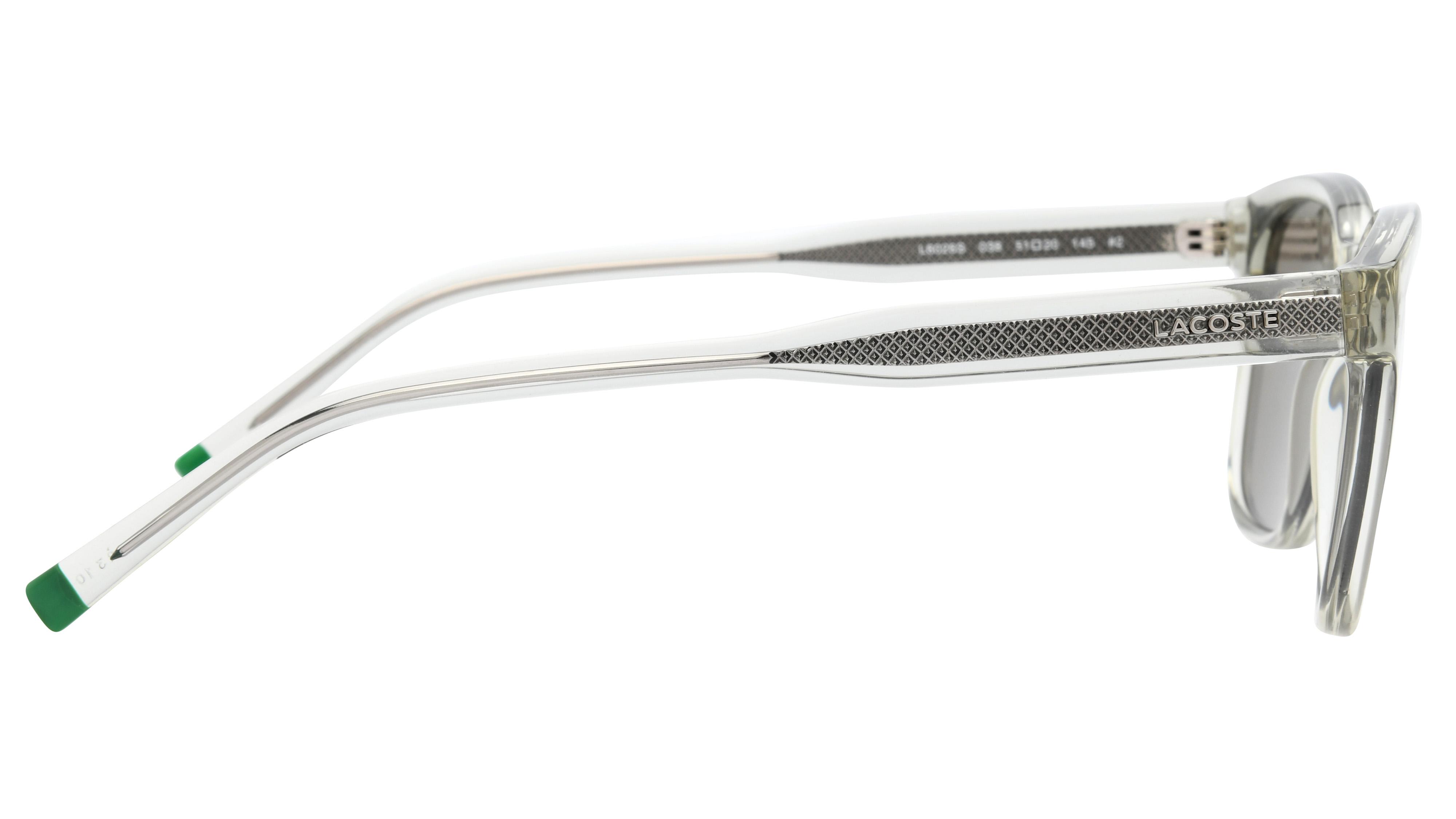 Lunettes de soleil Lacoste Homme Gris Rectangle L6026SN Droite