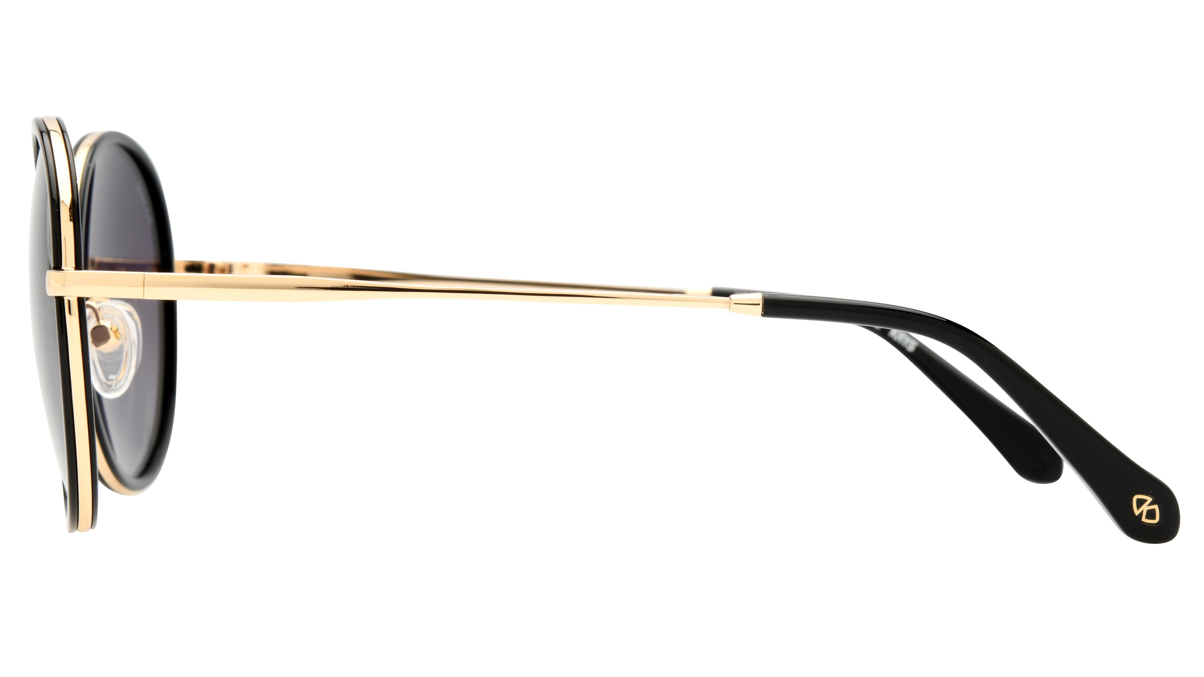 Lunettes de soleil Signature Krys Femme Noir Ronde Skj2522-F Gauche