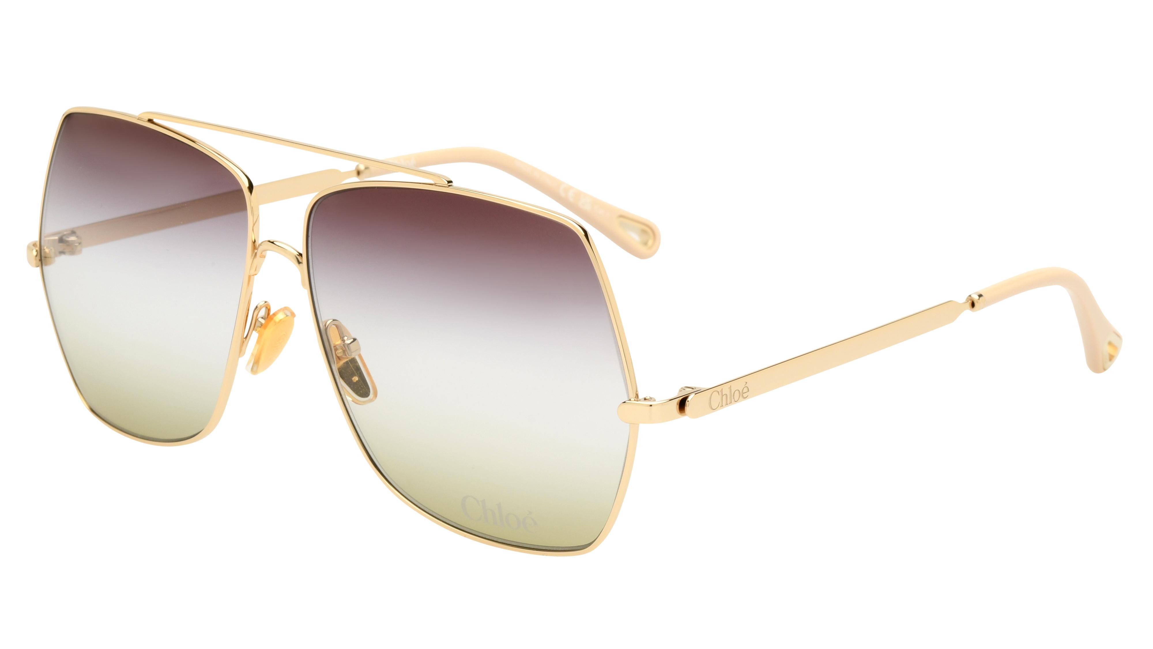 Lunettes de soleil Chloé Femme Or Carré Ch0278S Trois-Quart