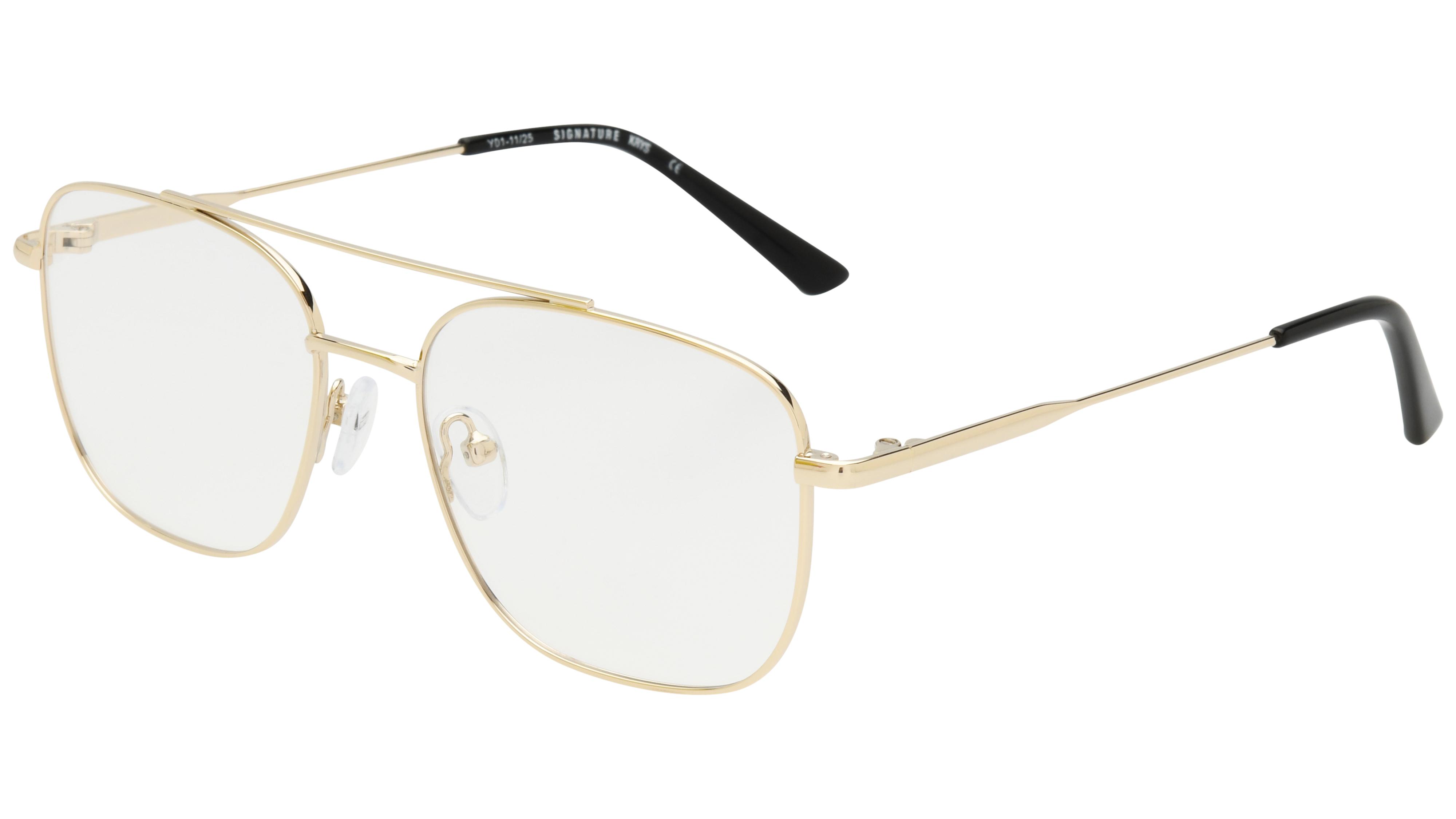Lunettes de vue Krys Origine Homme Or Aviateur Ess2602 Trois-Quart