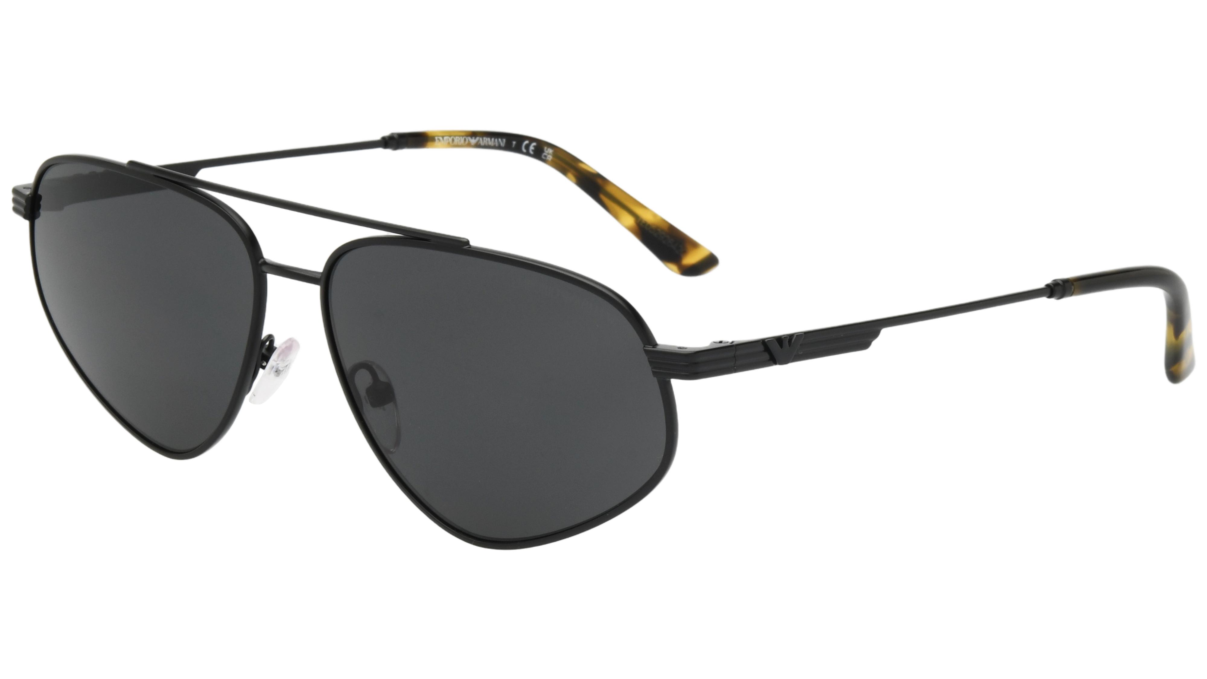 Lunettes de soleil Emporio Armani Homme Noir Aviateur EA2156 Trois-Quart