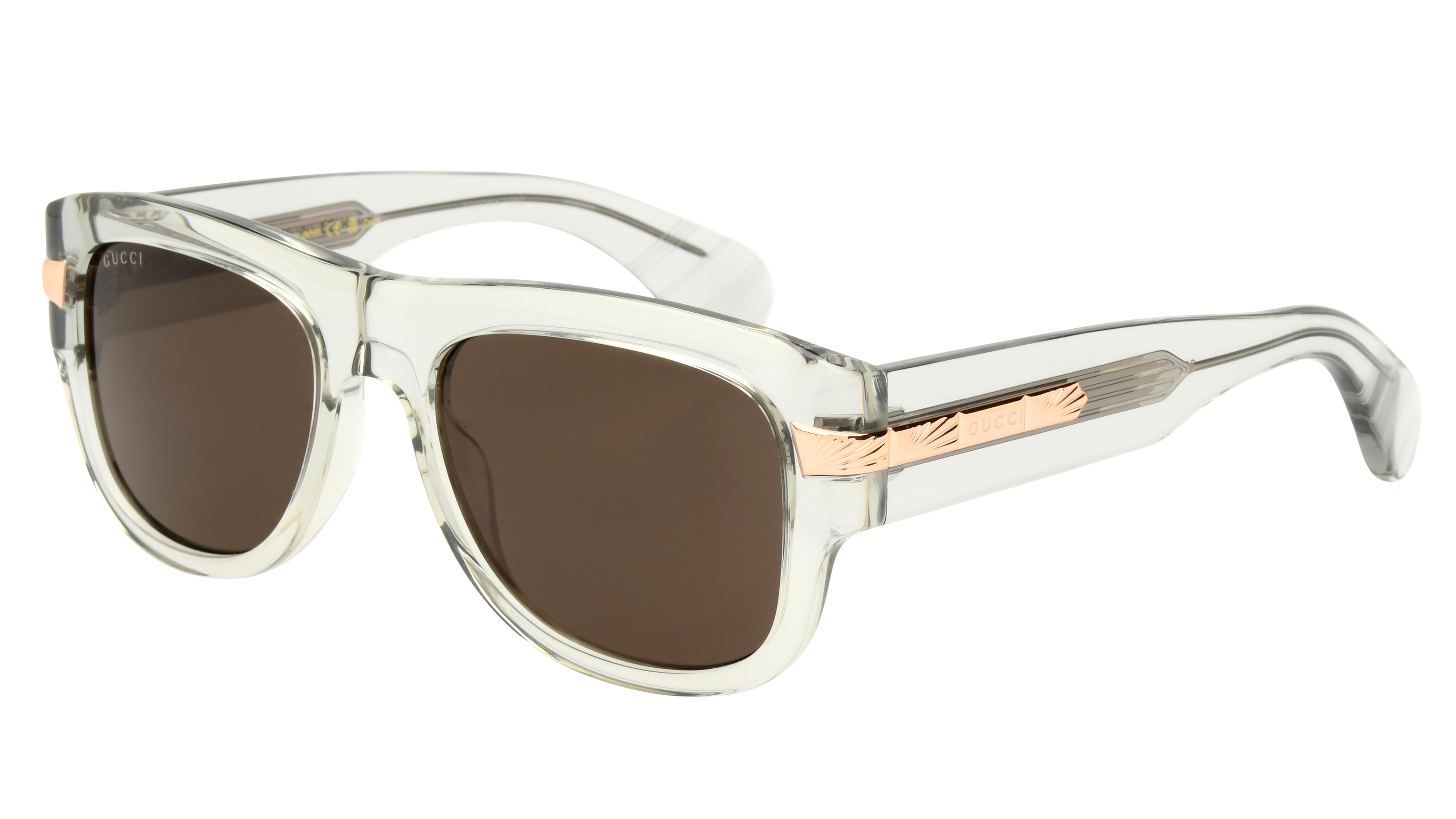 Lunettes de soleil Gucci Homme Gris Rectangle Gg1517S Trois-Quart