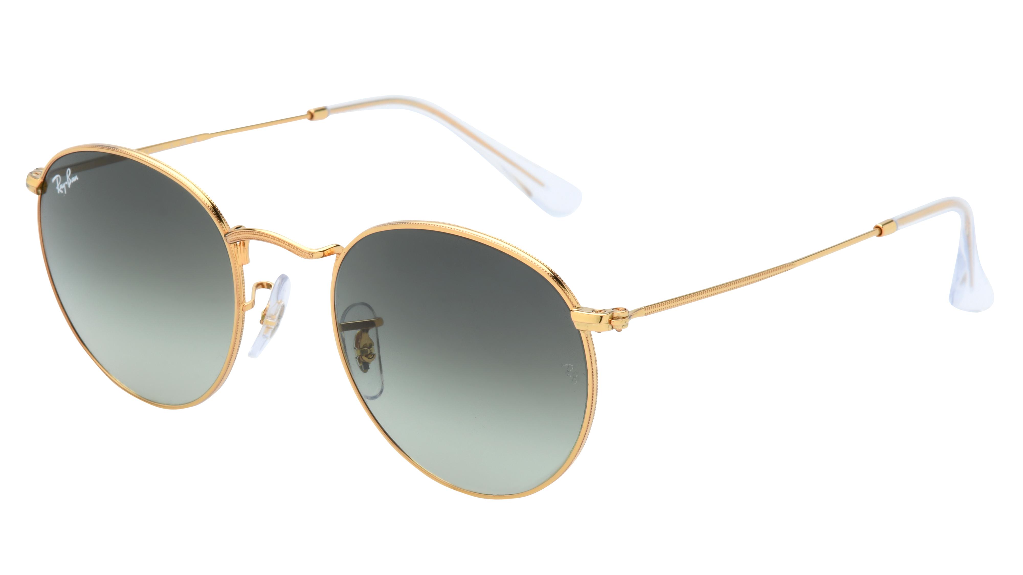 Lunettes de soleil Ray-Ban Homme Or Ronde RB3447 Trois-Quart