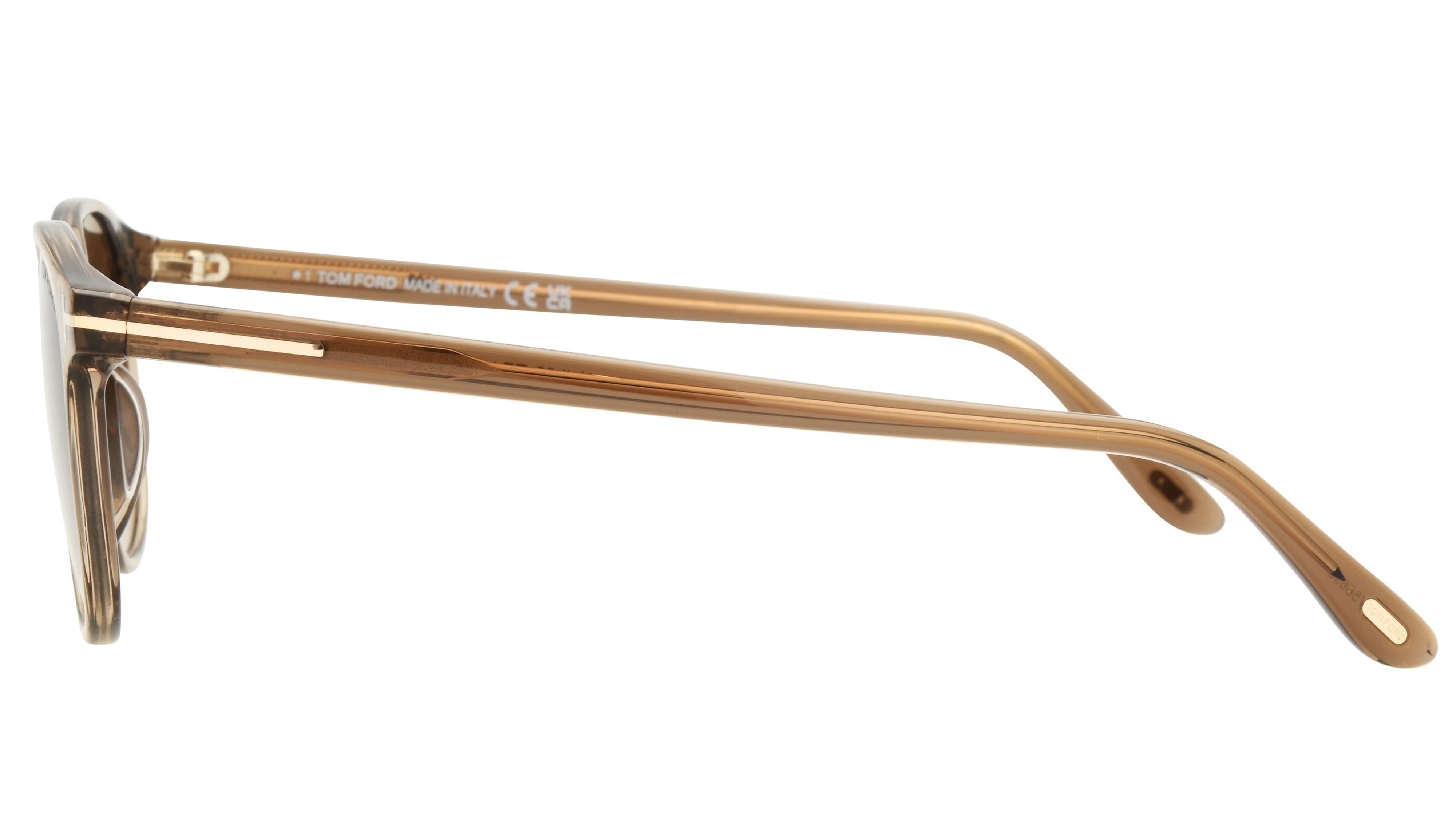 Lunettes de soleil Tom Ford Homme Marron Ronde FT1302 Gauche