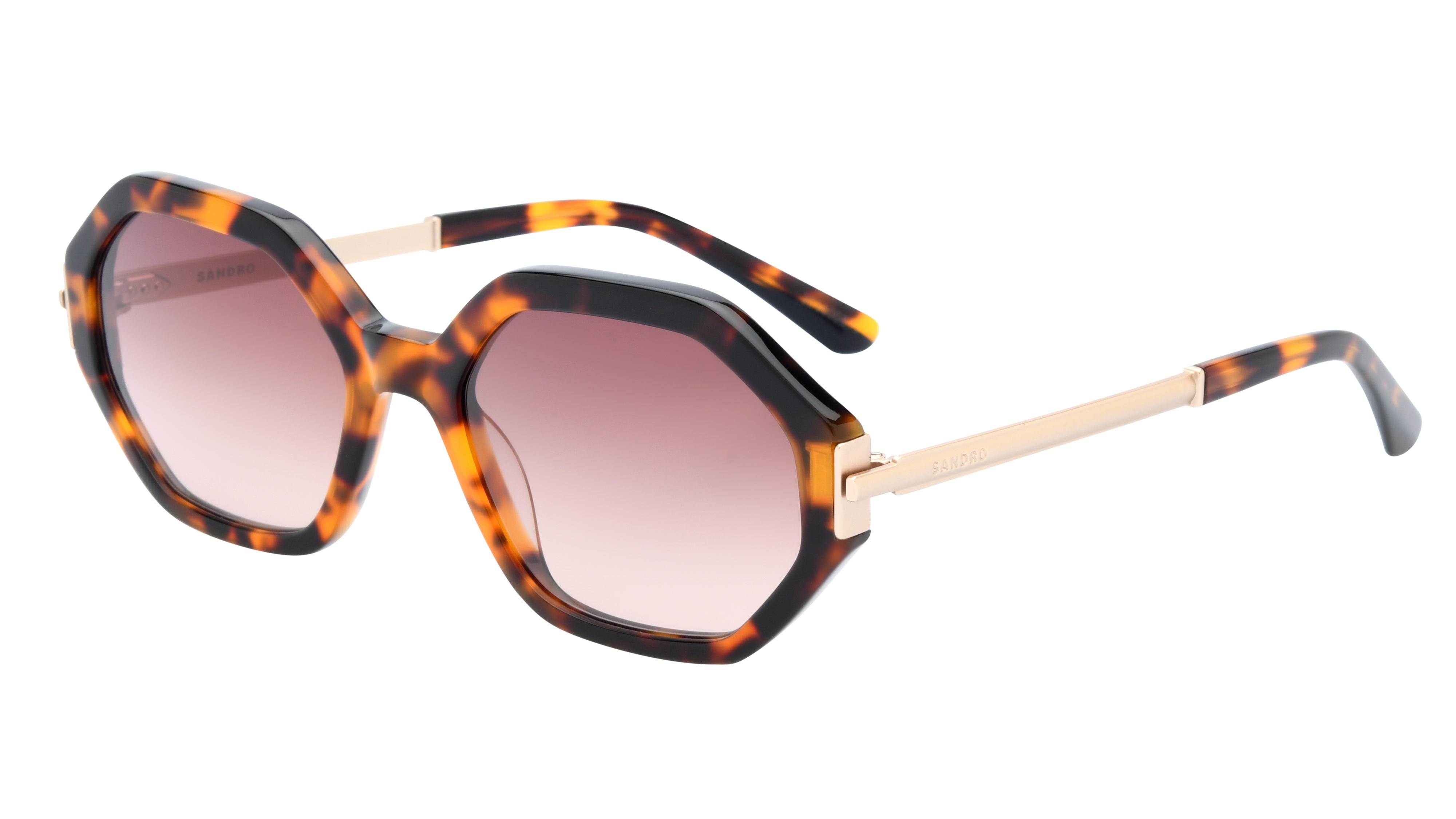 Lunettes de soleil Sandro Femme Écaille Rectangle Sd6046 Trois-Quart