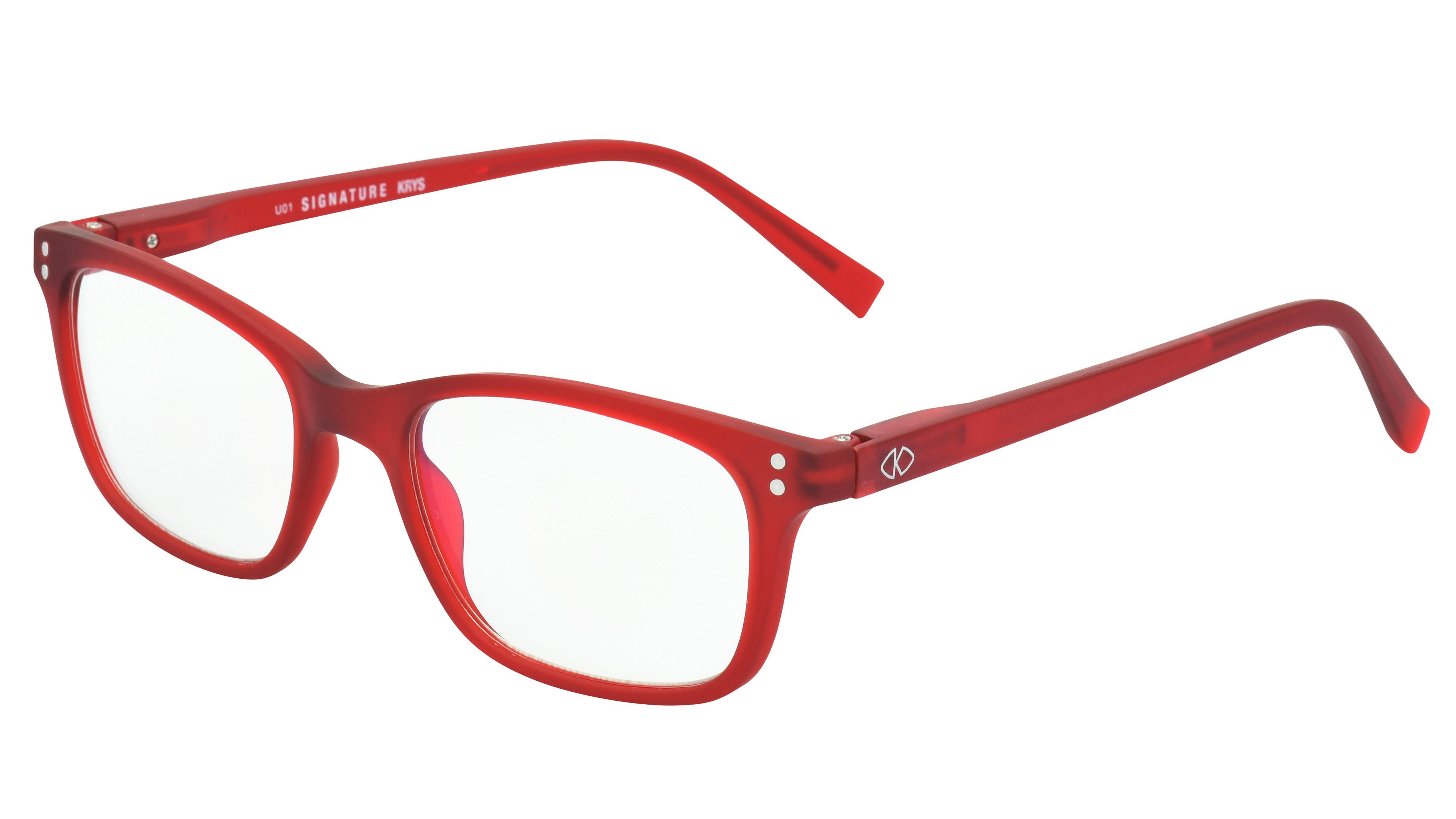Lunettes anti-lumière bleue Signature Krys Mixte Rouge Rectangle Skpap-E2112 Trois-Quart