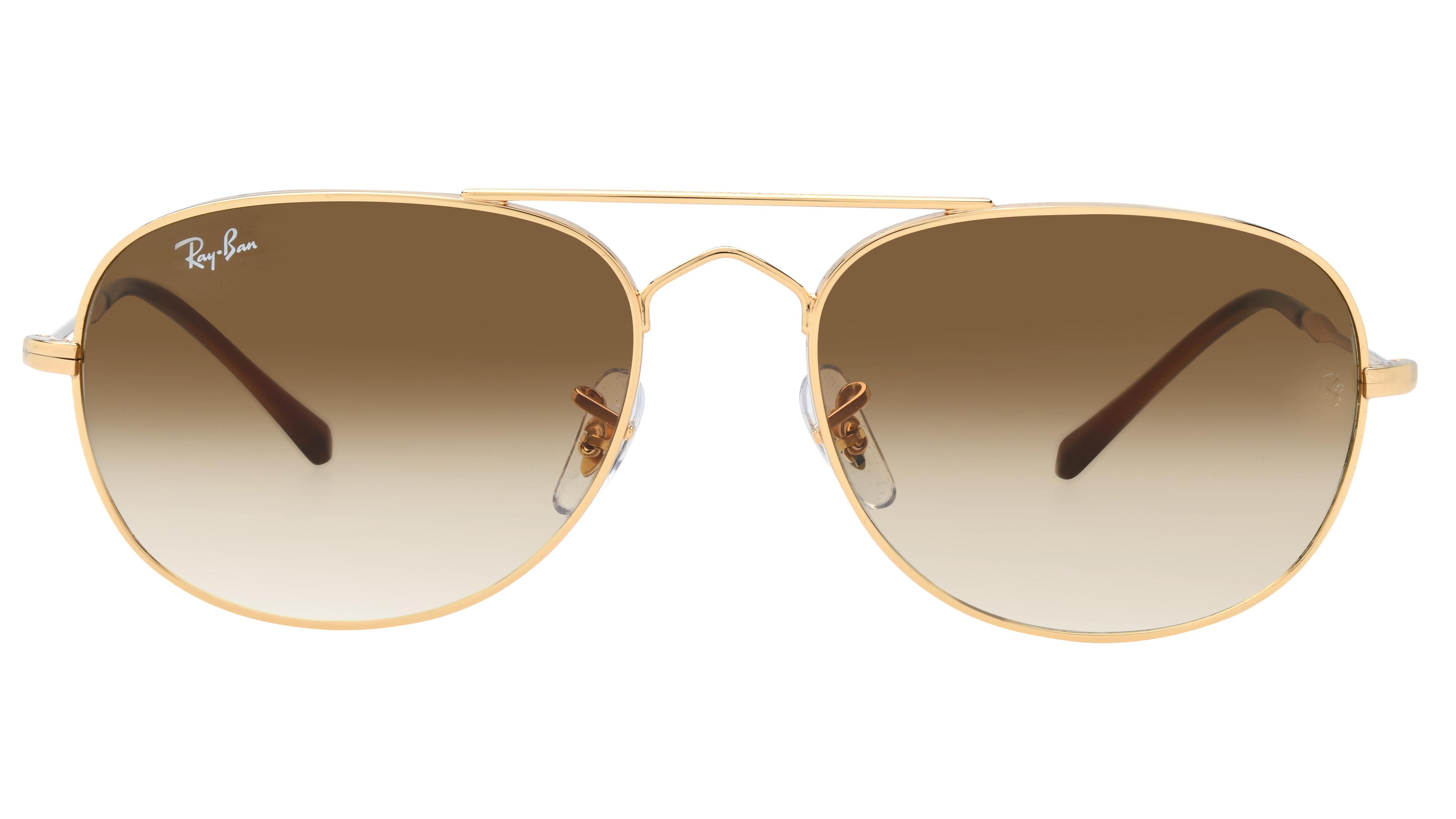 Lunettes de soleil Ray-Ban Mixte Or Aviateur RB3735 Face