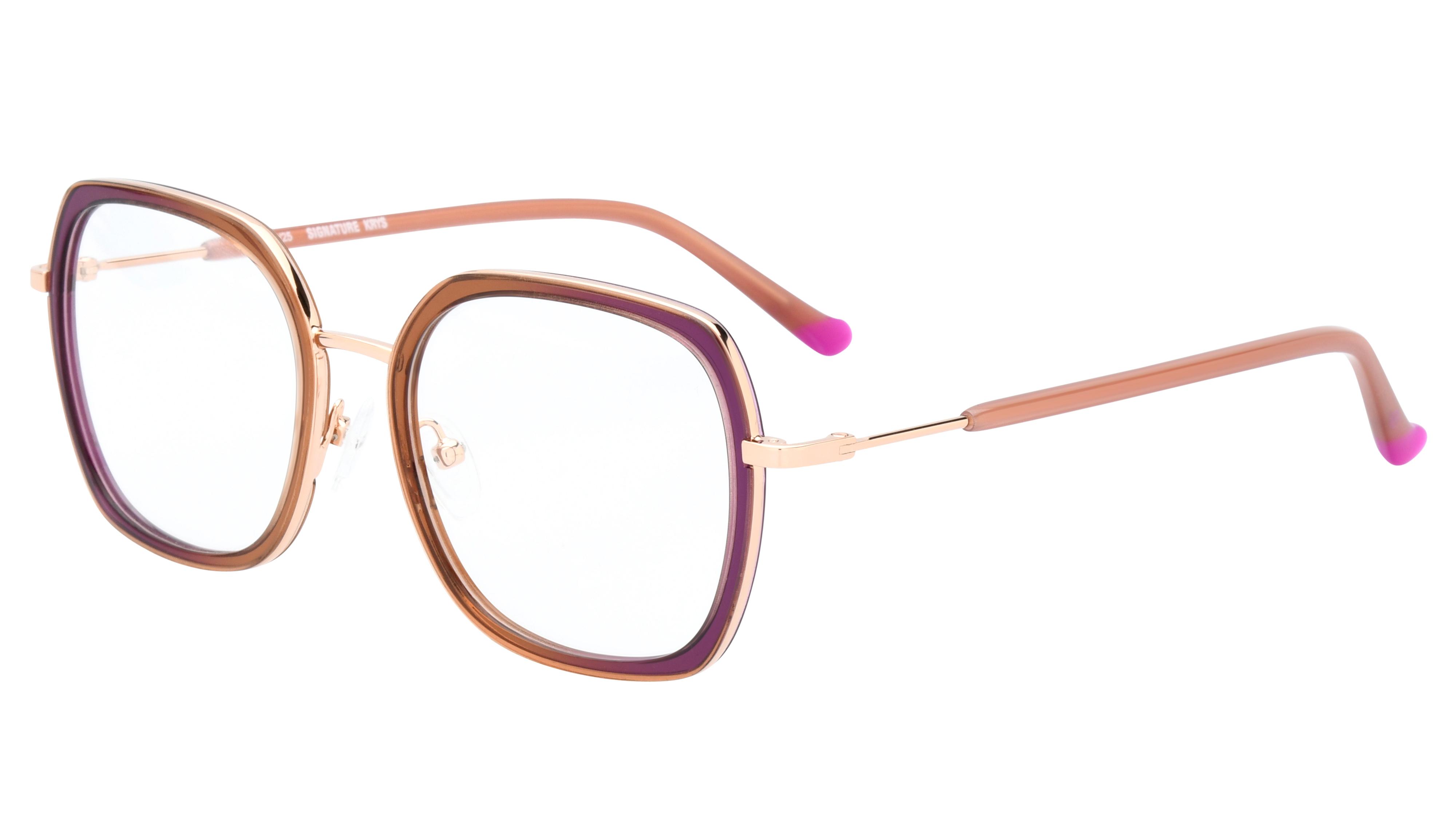 Lunettes de vue Signature Krys Femme Marron Carré Kis2602 Trois-Quart