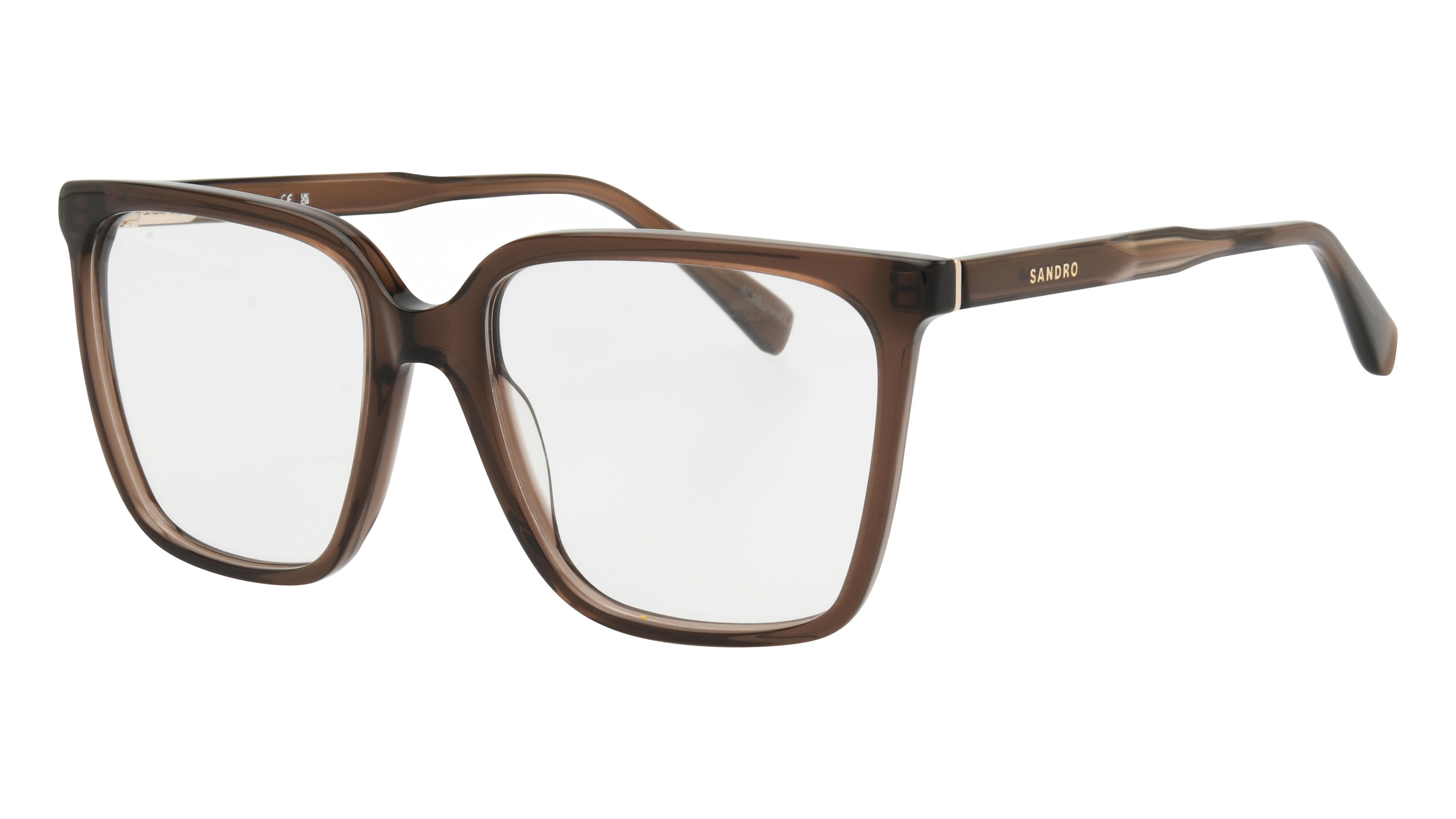 Lunettes de vue Sandro Femme Marron Rectangle SD2085 Trois-Quart