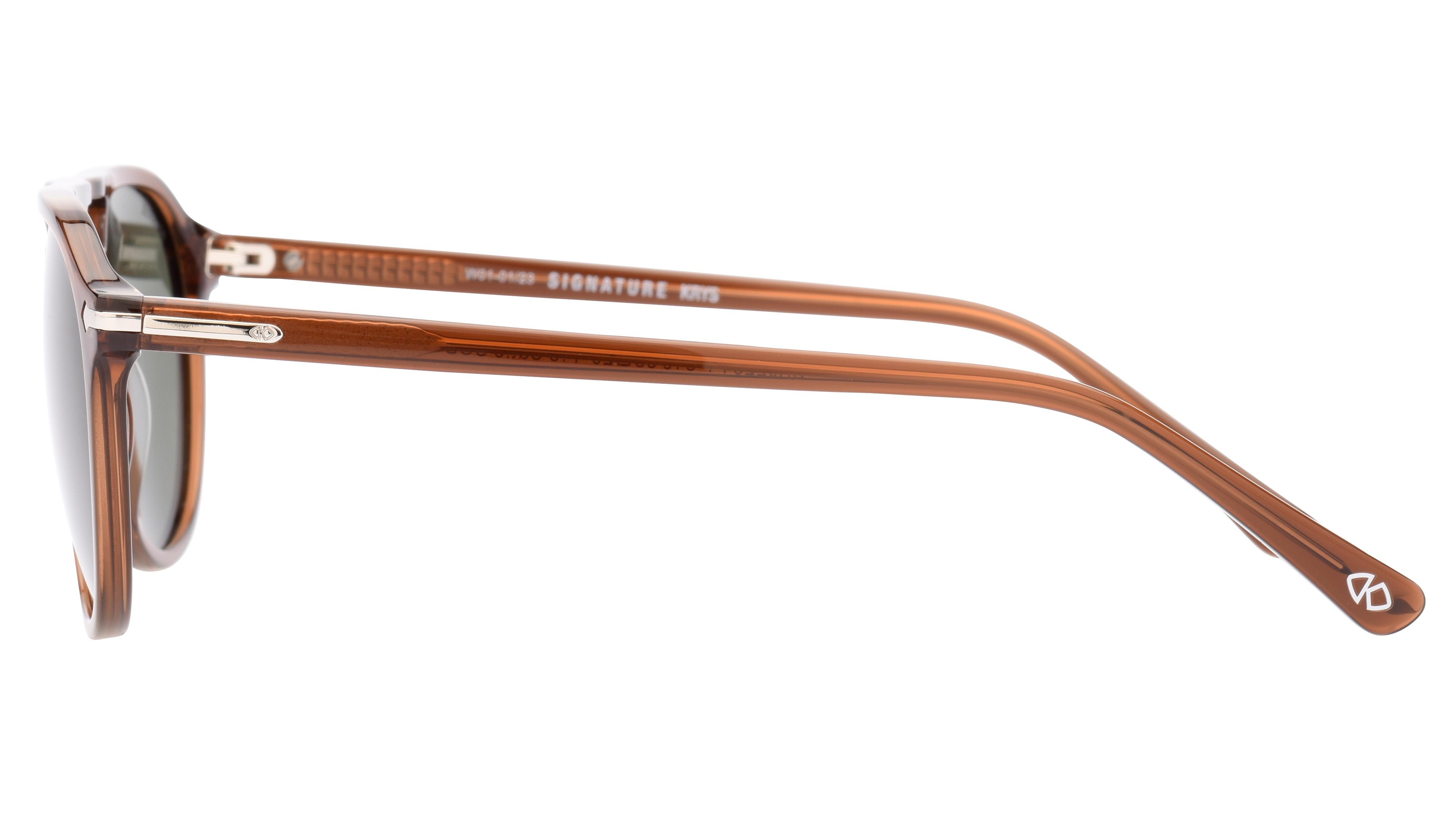 Lunettes de soleil Signature Krys Homme Marron Aviateur Skj2234-F Gauche