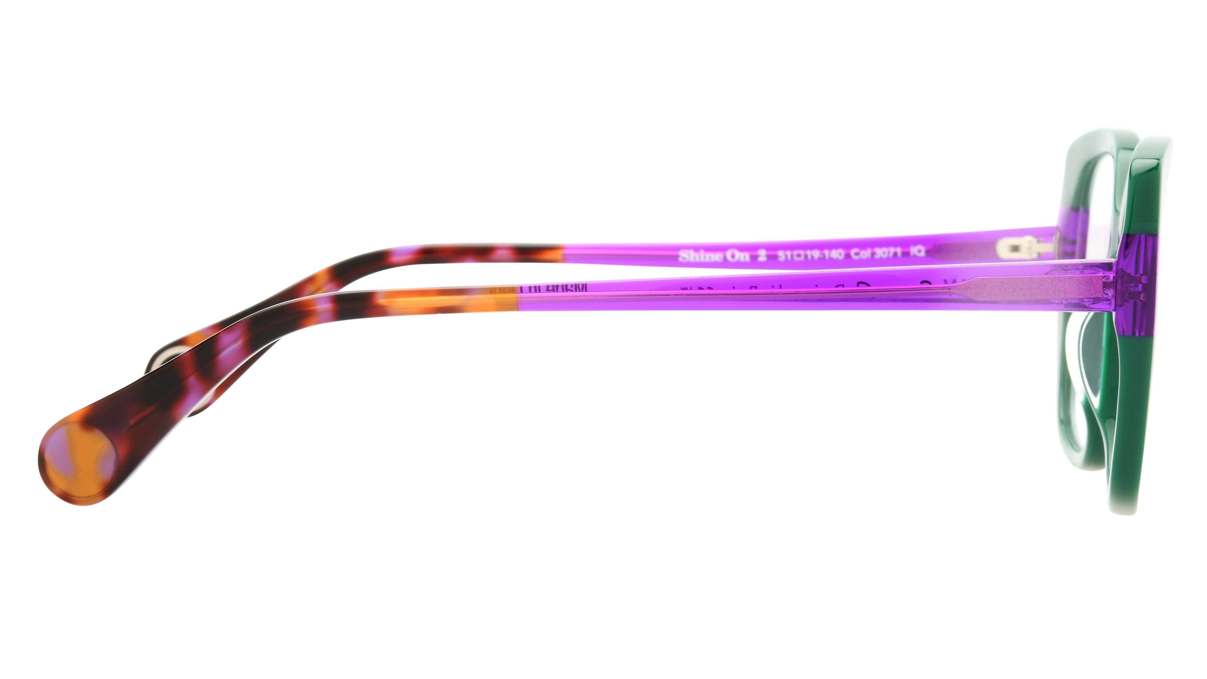 Lunettes de vue WOOW Femme Vert Carré Shineon2 Droite