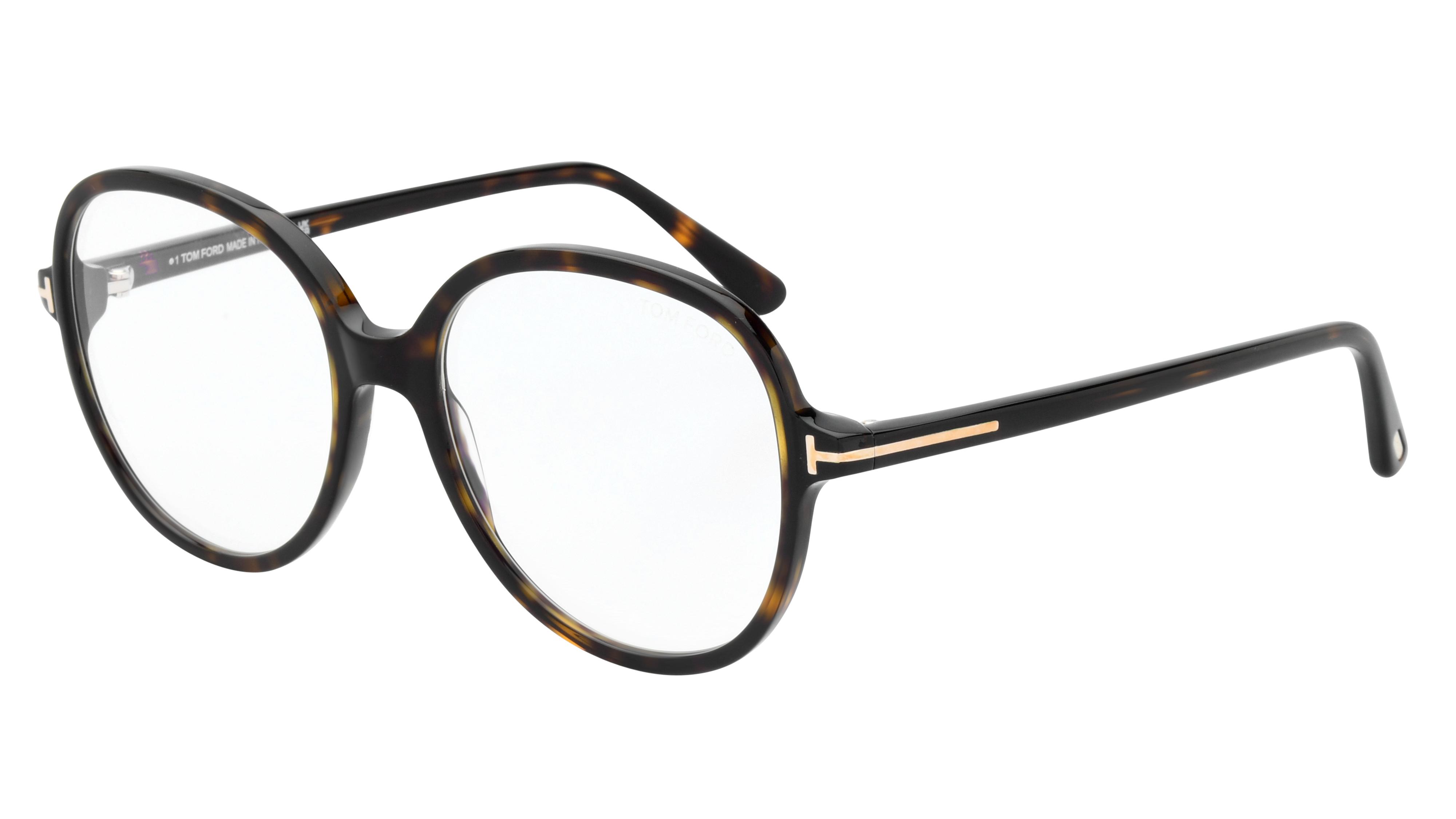 Lunettes de vue Tom Ford Femme Écaille Ronde FT6090-B Trois-Quart
