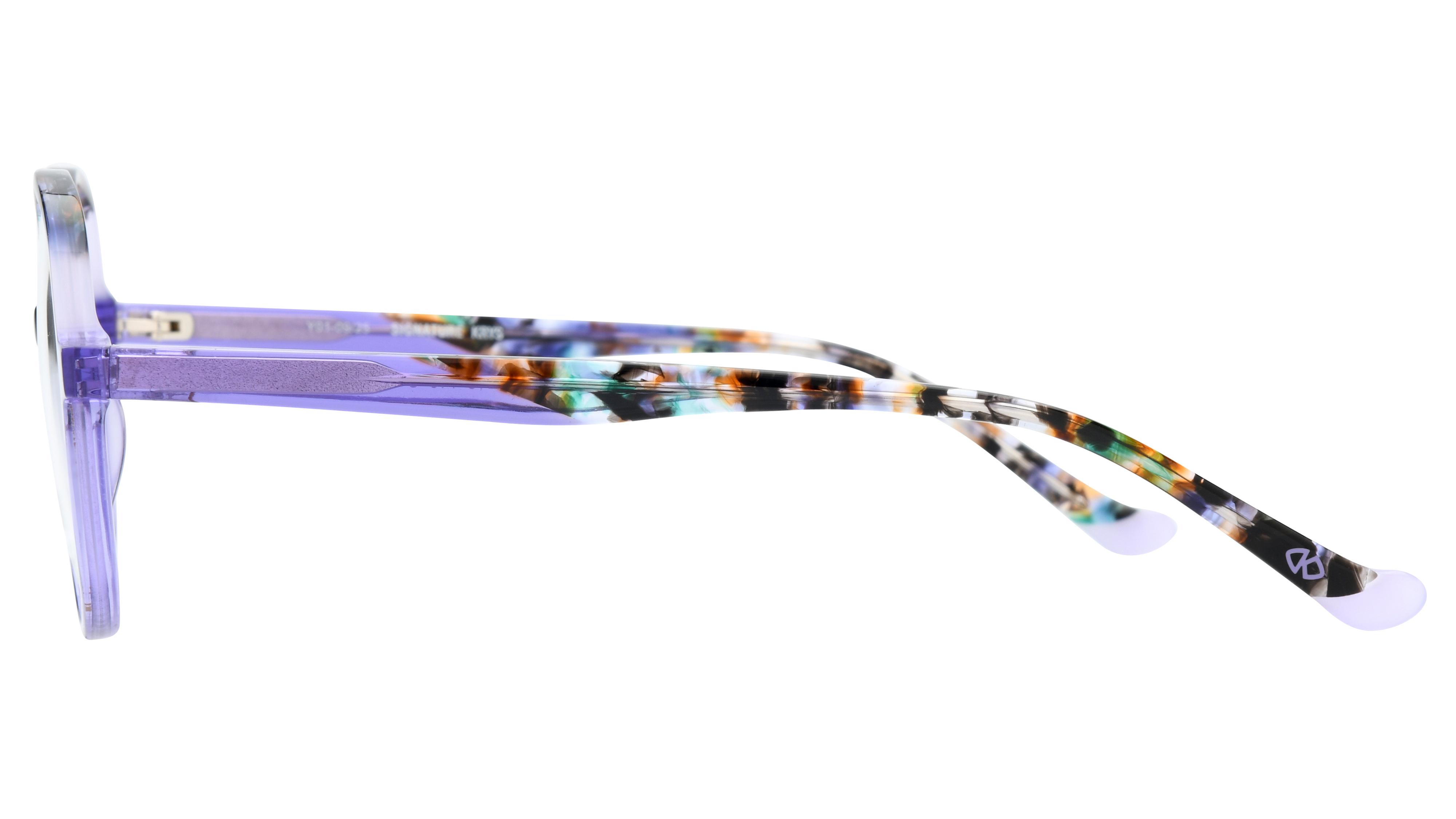 Lunettes de vue Signature Krys Femme Violet Tonneau Kis2603 Gauche