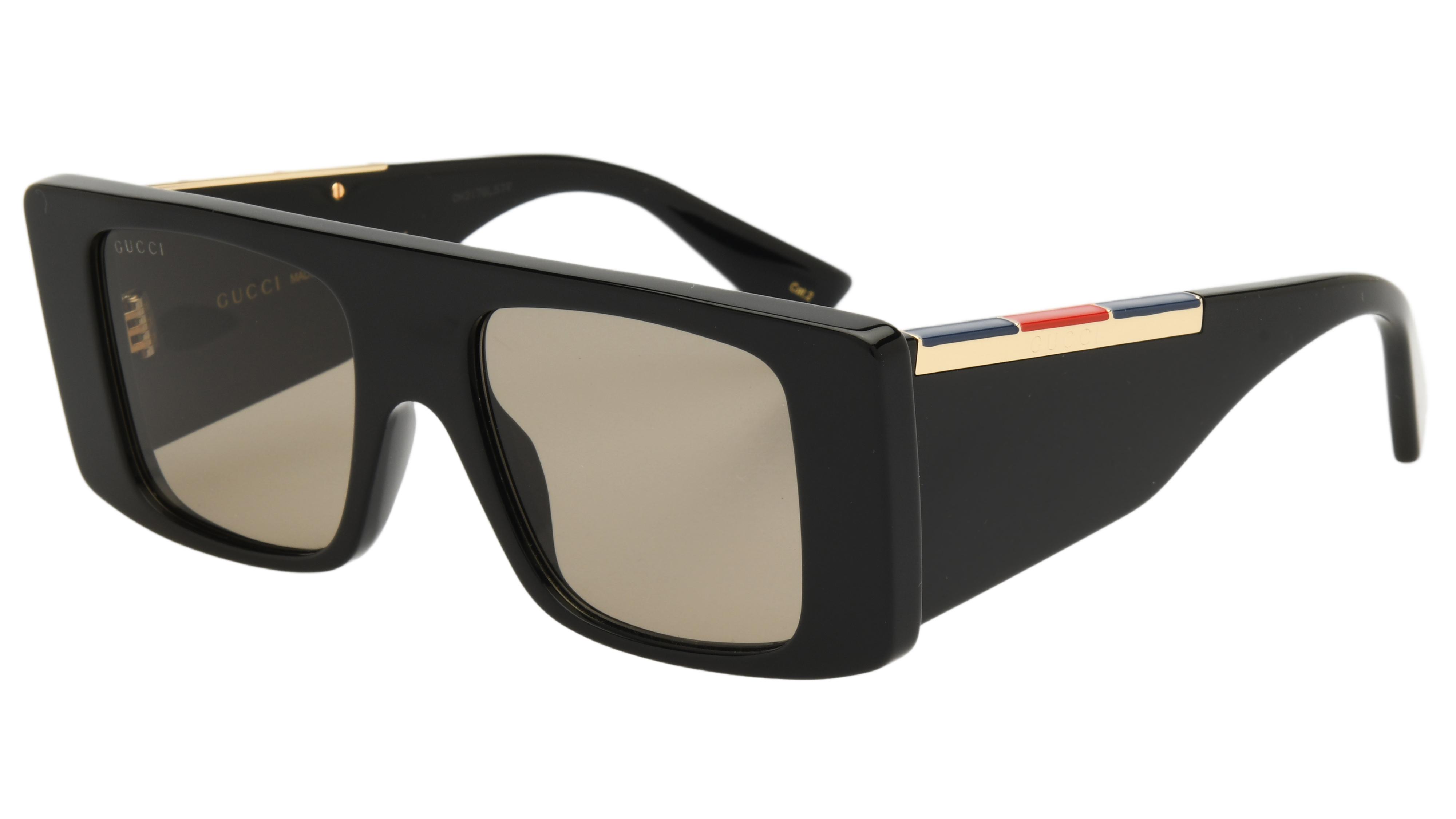 Lunettes de soleil Gucci Homme Noir Rectangle GG1888S Trois-Quart