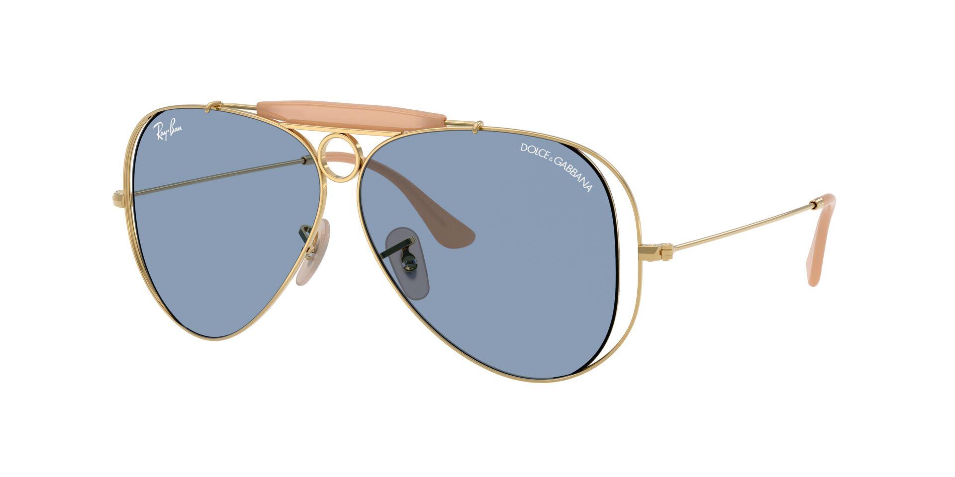 Lunettes de soleil Ray-Ban Mixte Or Aviateur RB3138M Droite