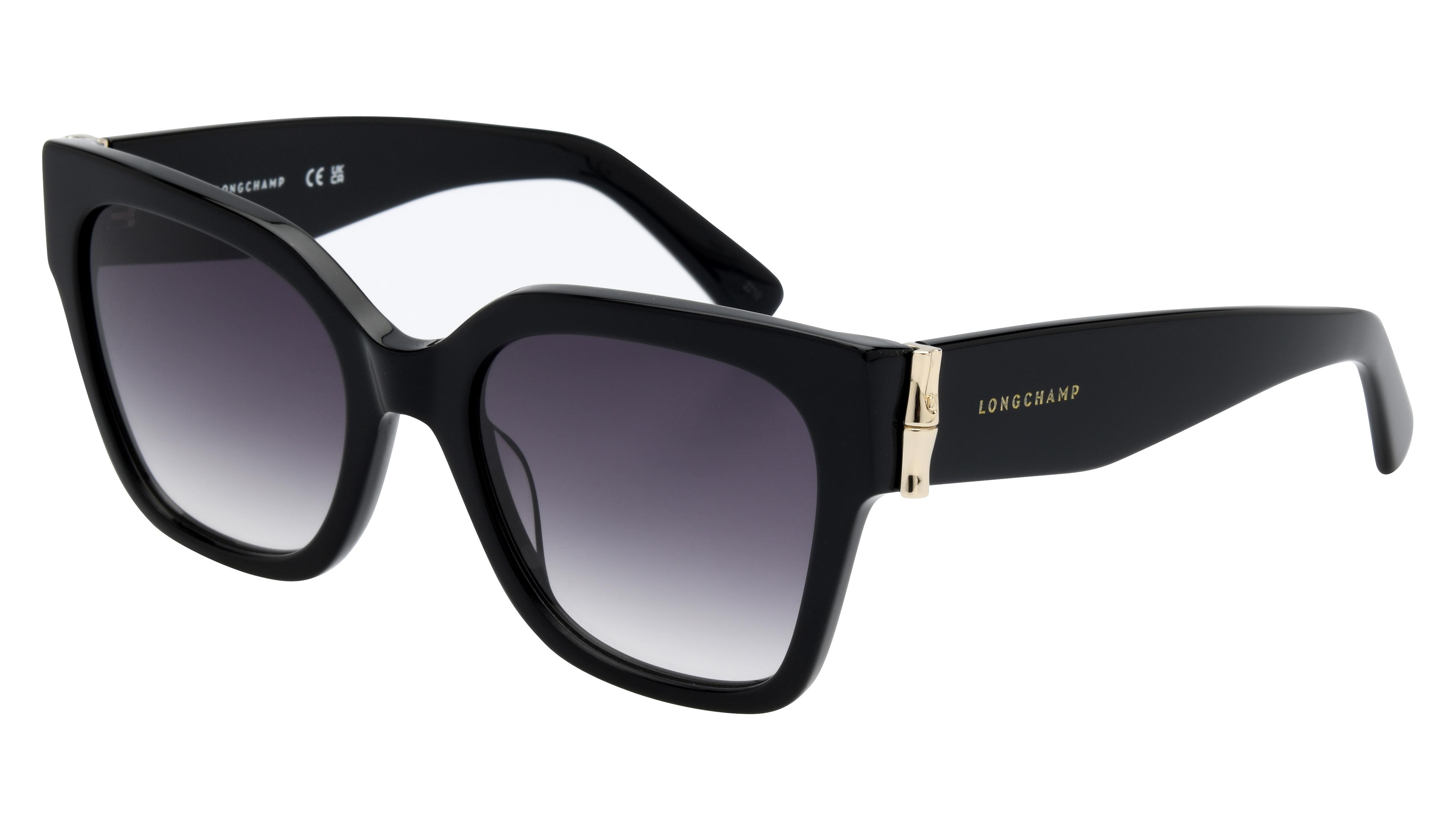 Lunettes de soleil Longchamp LO732S 001 Noir Brillant Rectangle Krys