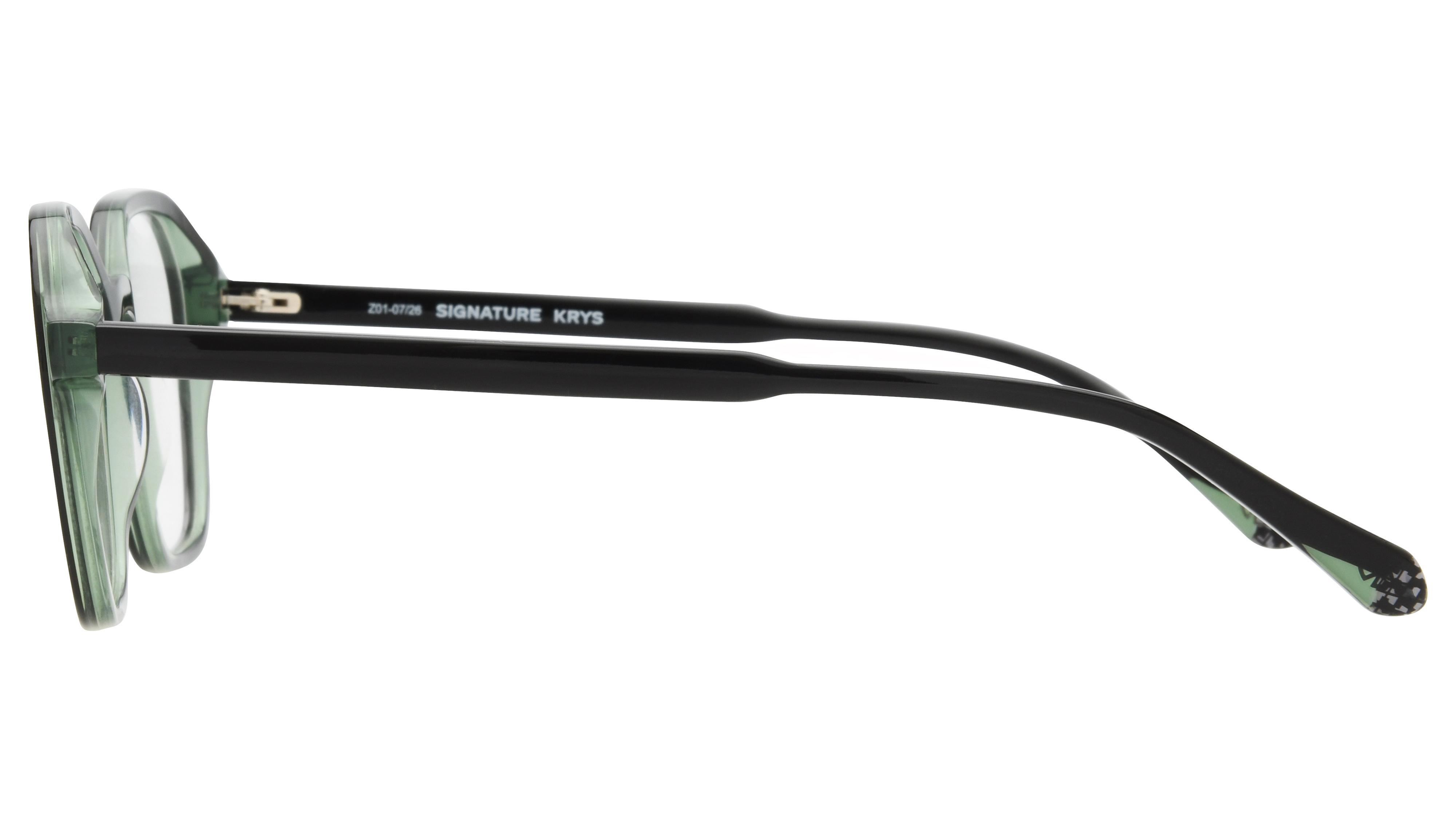 Lunettes de vue Signature Krys Homme Vert Carré Moj2607 Gauche