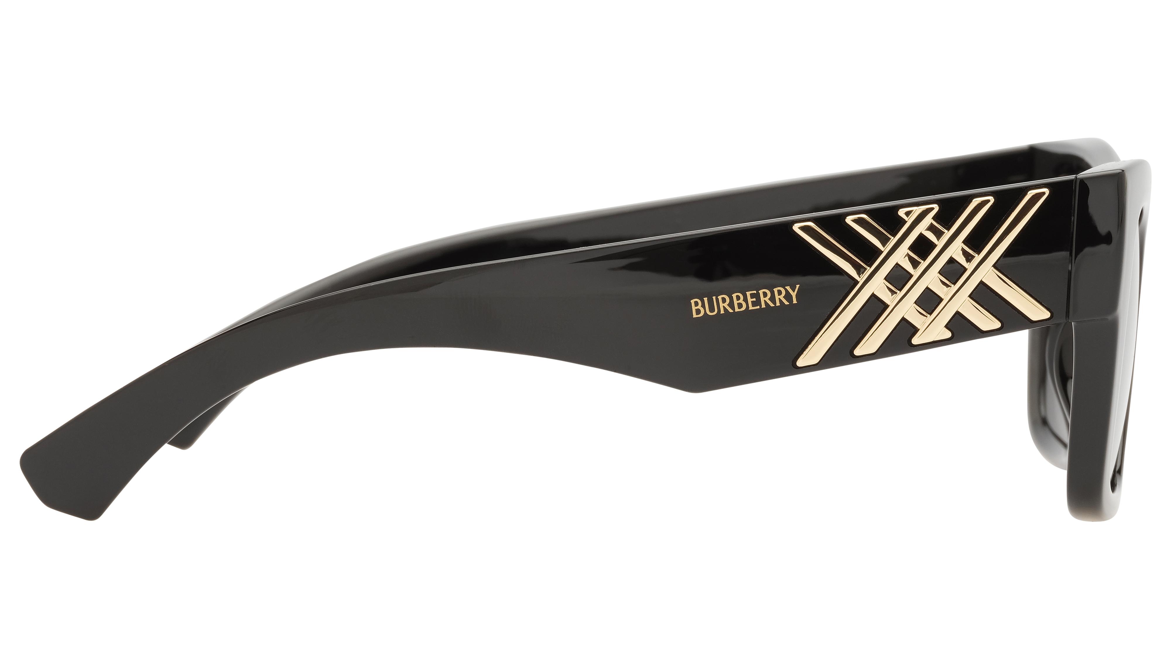Lunettes de soleil Burberry Femme Noir Rectangle be4490u Droite